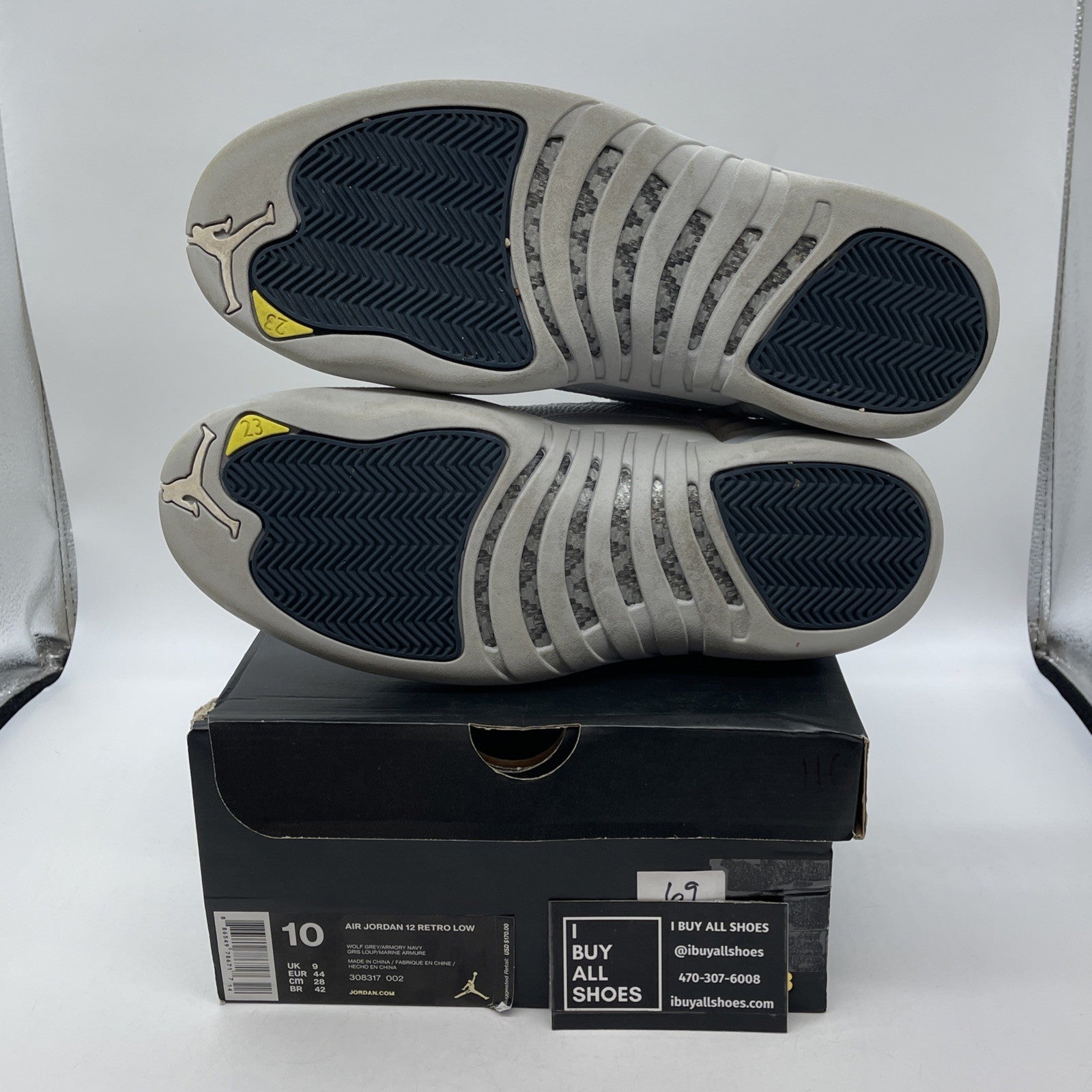 Size 10 - Air Jordan 12 Retro Low Wolf Grey Suede Leather (308317-002)