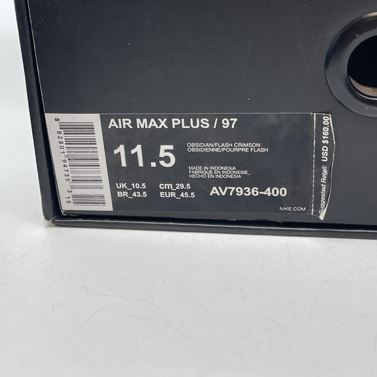Size 11.5 - Nike Air Max Plus/97 Discover Your Air Blue Black (AV7936-400)