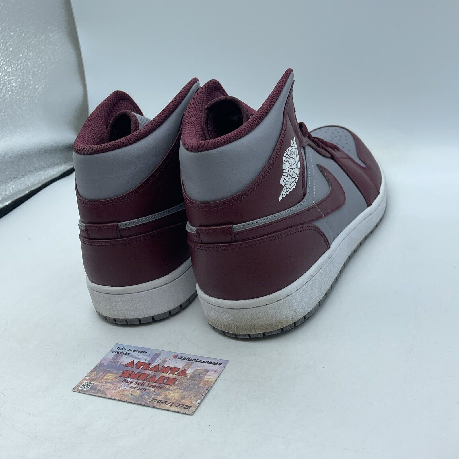 Size 12 - Jordan 1 Cherrywood Red Burgundy Grey White Leather (DQ8426-615)