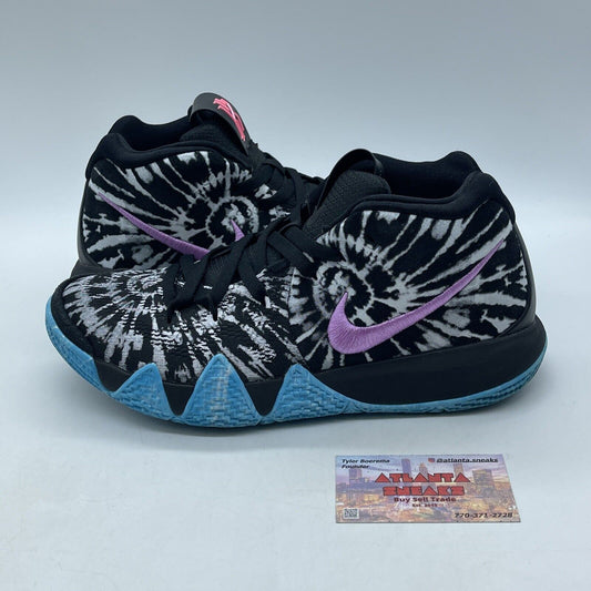 Size 10 - Nike Kyrie 4 All Star Black Blue Purple Leather Suede (AQ8623-001)