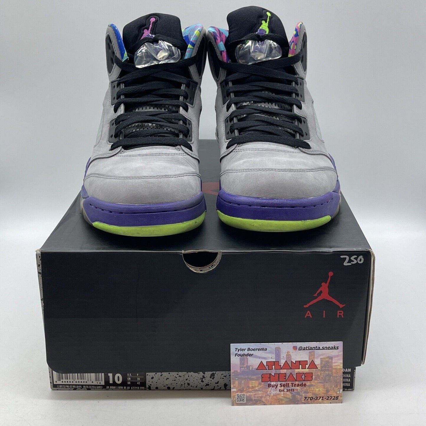 Size 10 - Air Jordan 5 Retro Bel Air Grey Purple Green Black Suede (621958-090)