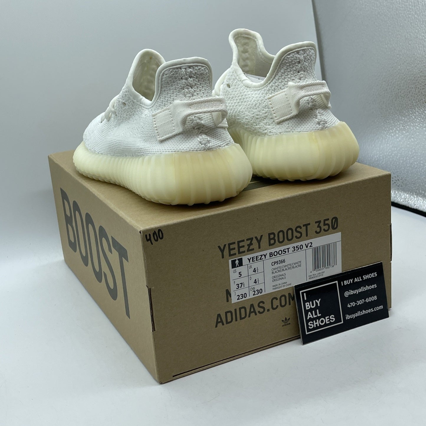 Size 5 - adidas Yeezy Boost 350 V2 Low Cream White / Triple White (CP9366)