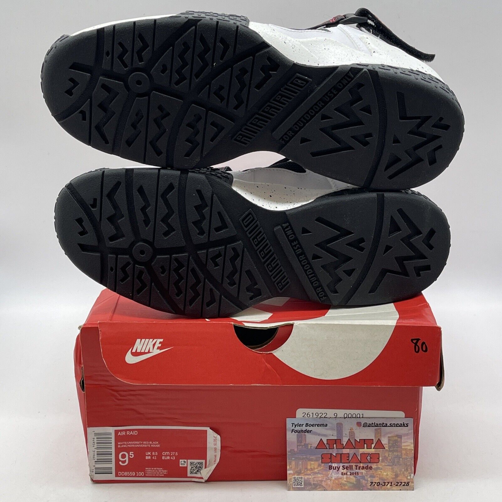 Size 9.5 - Nike Air Raid White Black Red Suede Leather (DD8559-100)