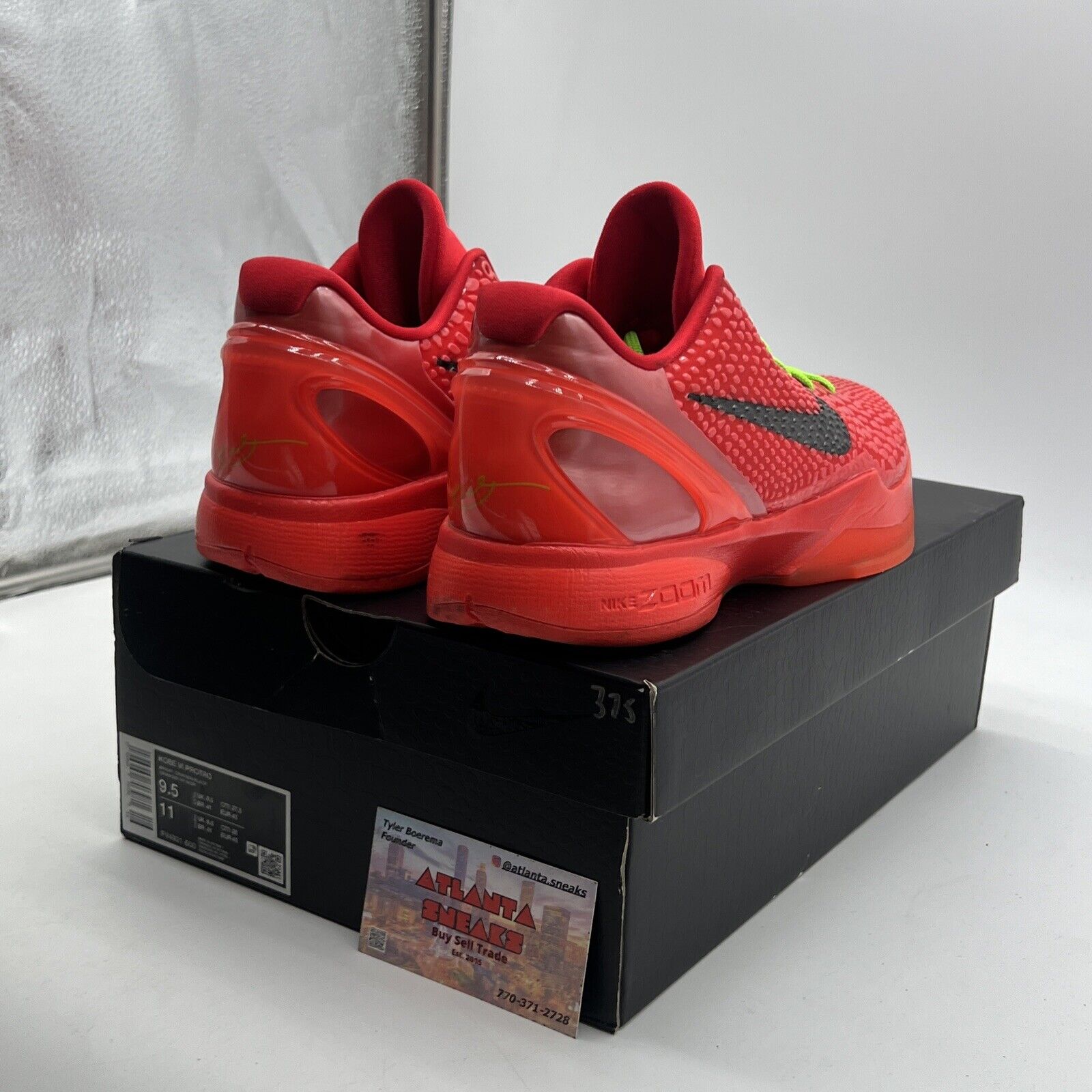 Size 9.5 - Nike Kobe 6 Protro Low Reverse Grinch (FV4921-600)