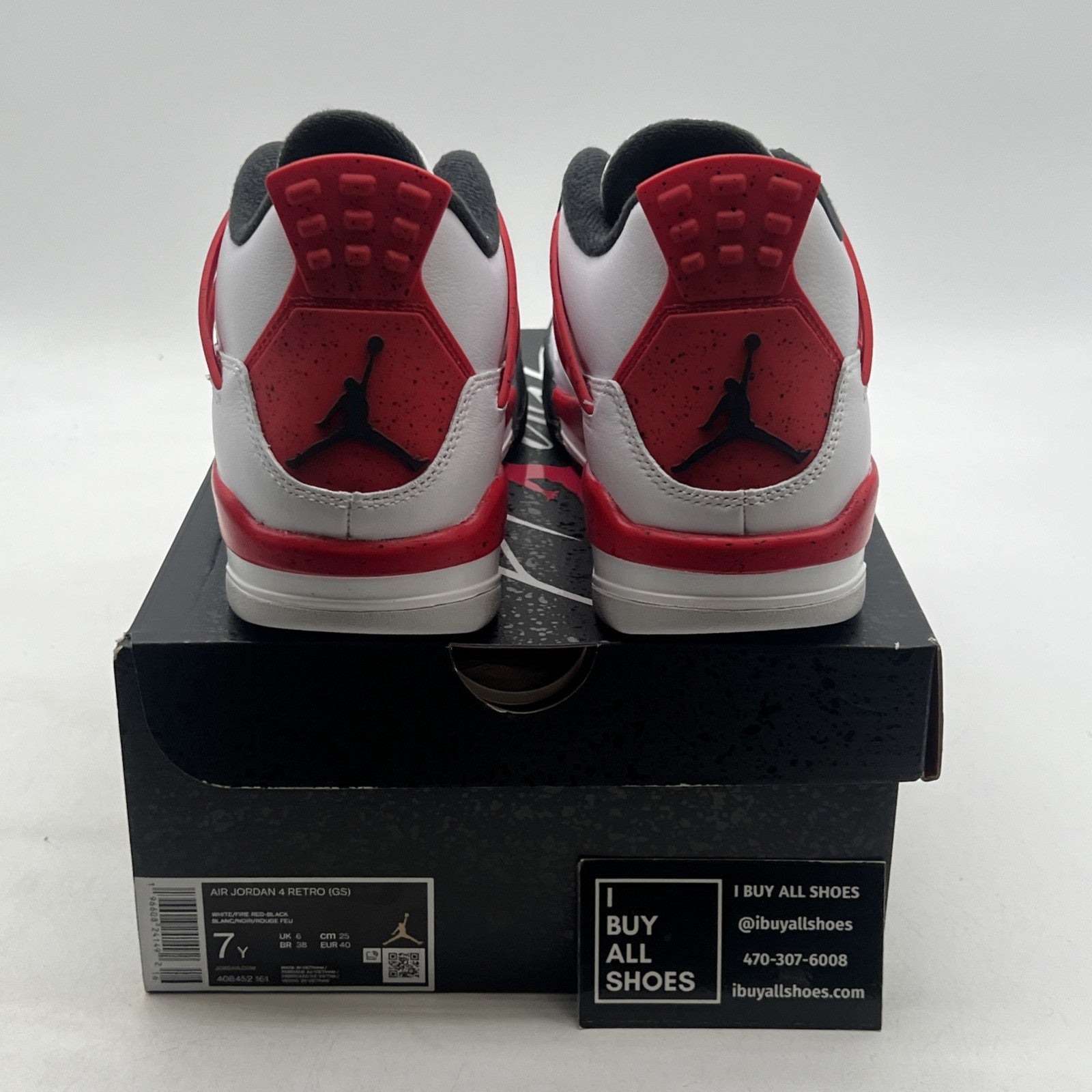 Size 7Y - Air Jordan 4 Retro Mid Red Cement (408452-161)