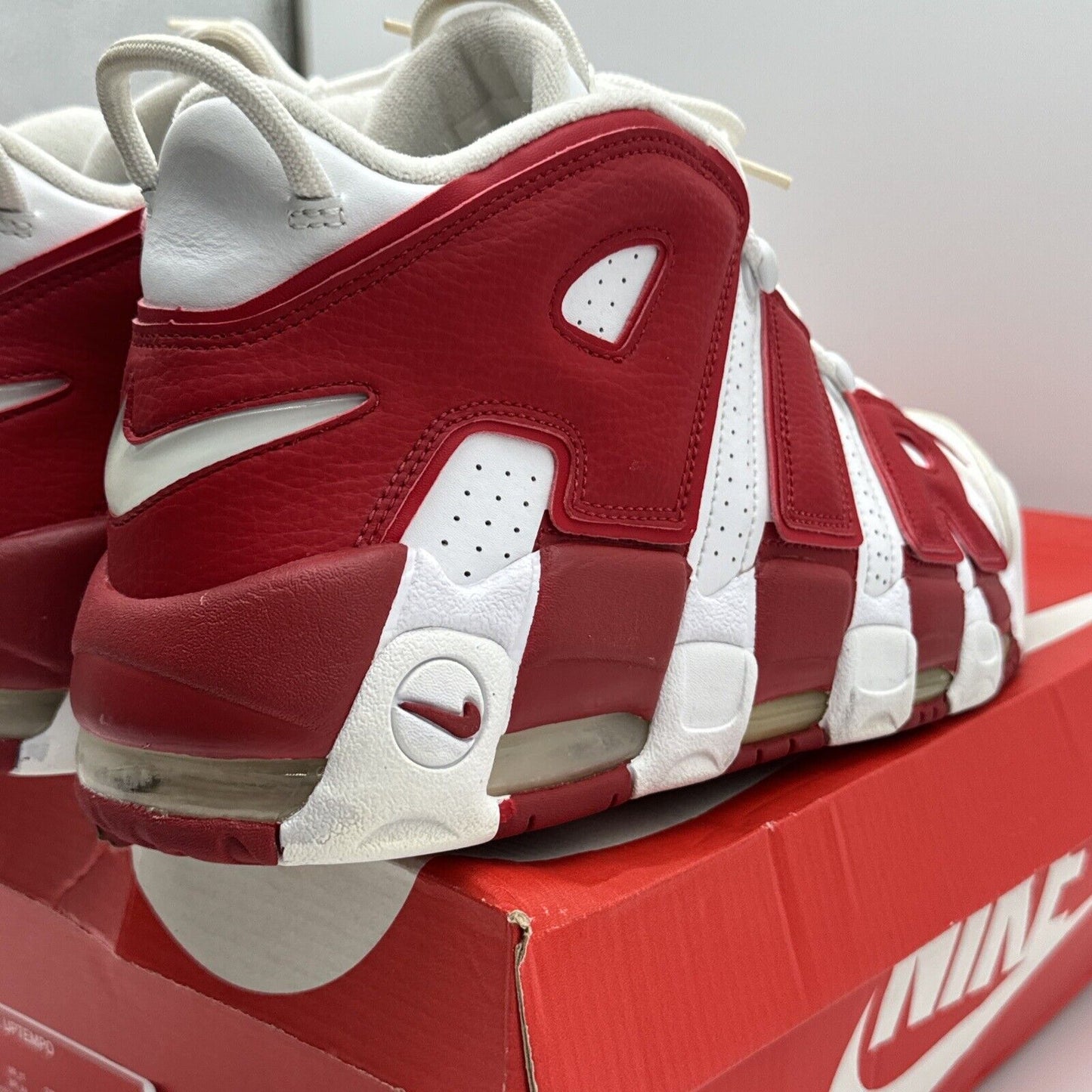 Size 12 - Nike Air More Uptempo White Red 2016 Varsity OG All Classic Leather A