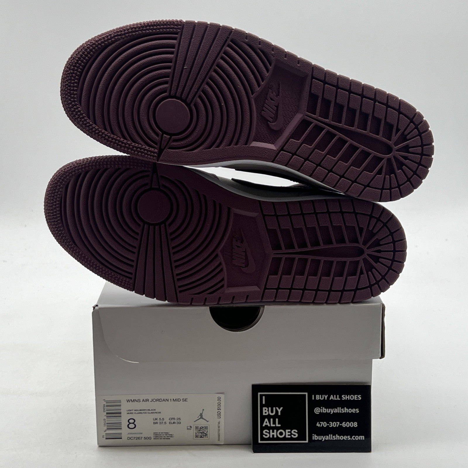 Size 8W - Air Jordan Retro 1 Mid Mulberry Pink  (DC7267-500)
