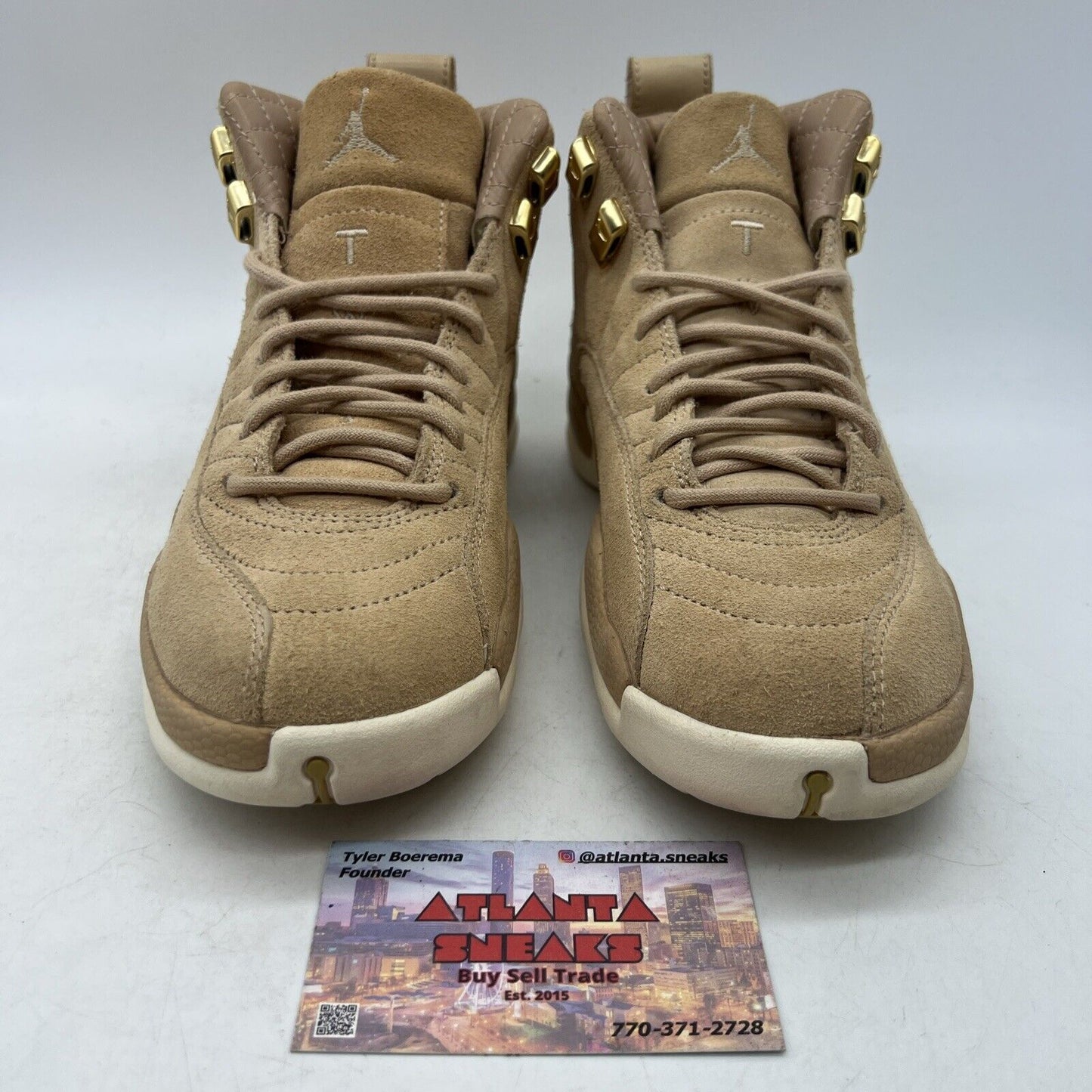 Size 5.5 - Air Jordan 12 Retro Vachetta Tan W White Suede (A06068-203)