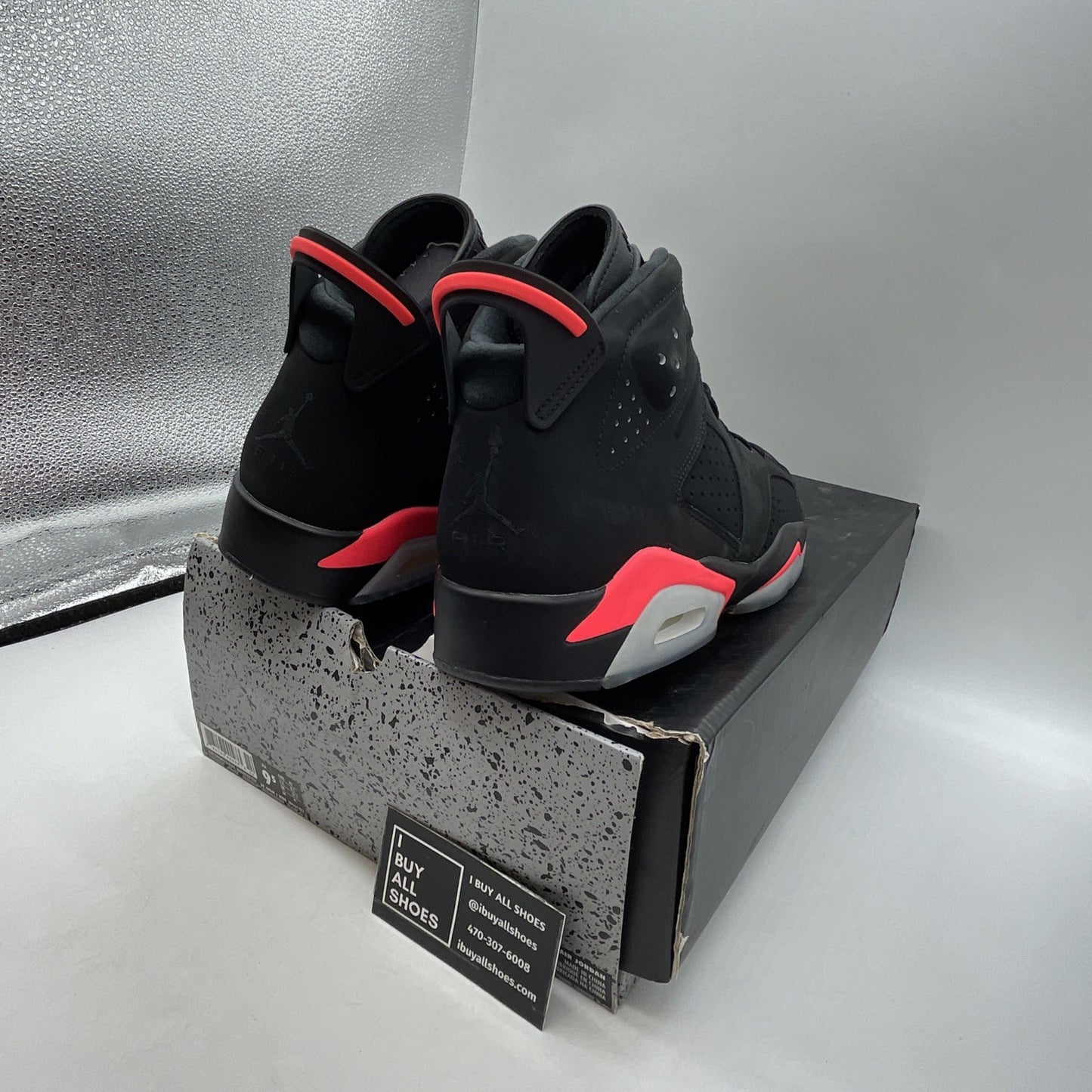 Size 9.5 - Air Jordan 6 Retro Infrared Black 2014 (384664-023)