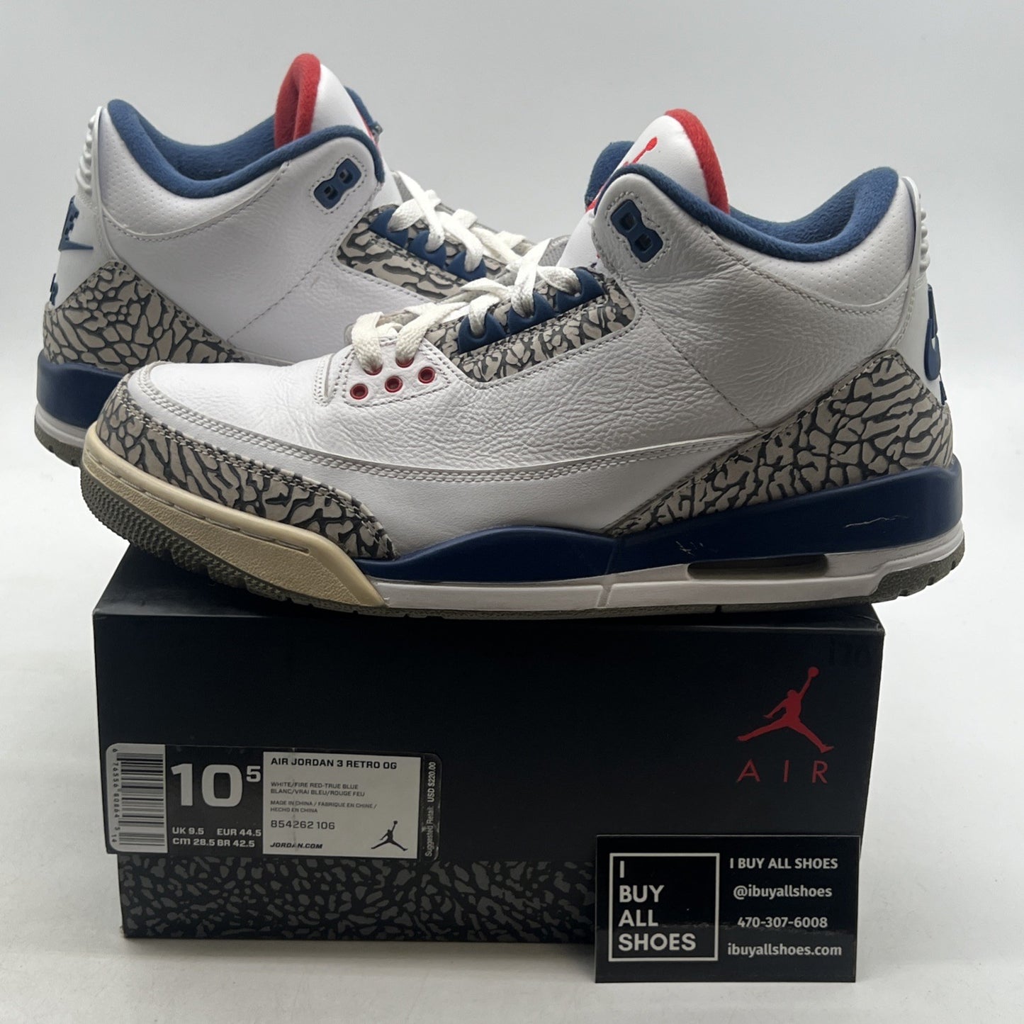 Size 10.5 - Air Jordan 3 Retro OG Mid True Blue (854262-106)