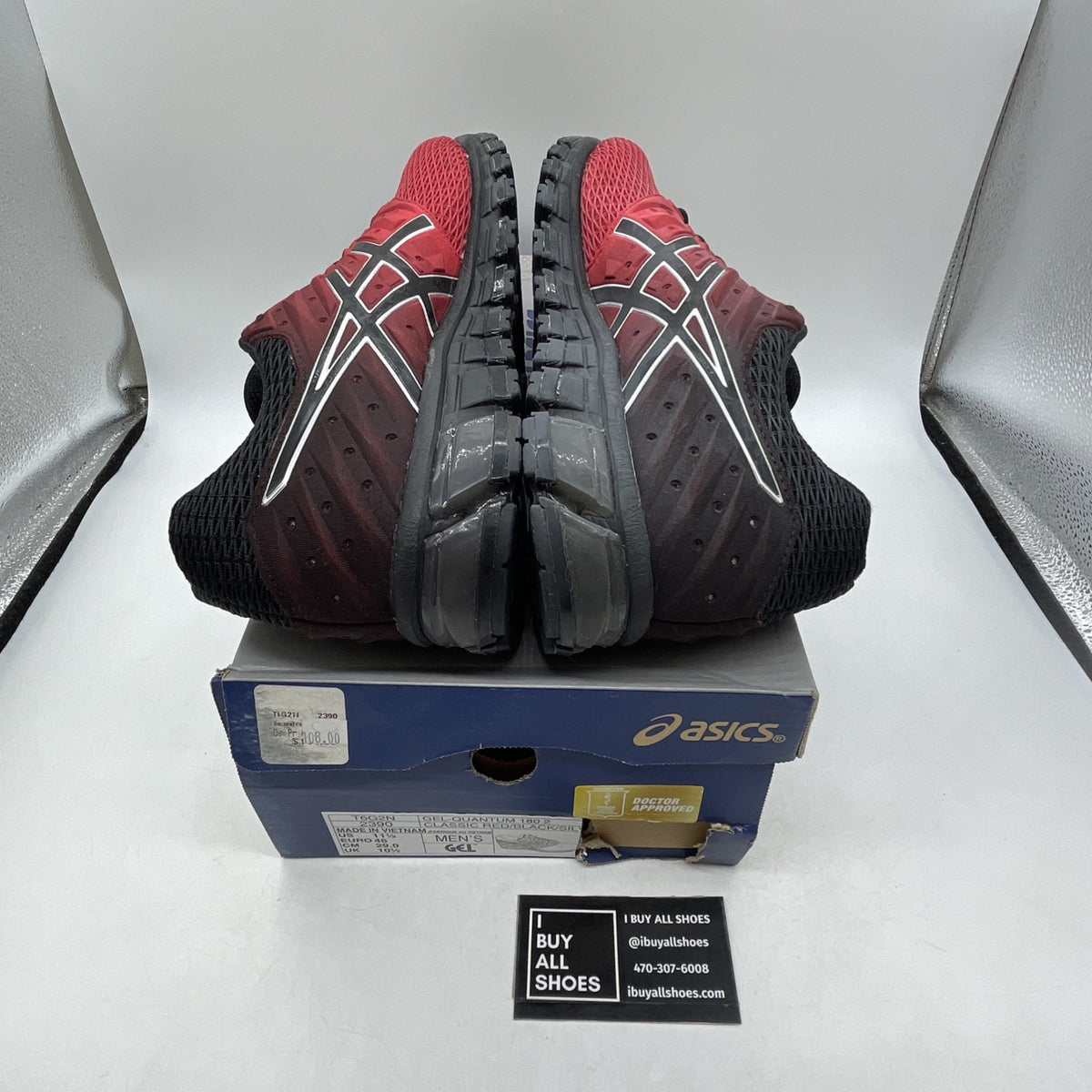 Size 11.5 - ASICS Gel Quantum 180 Classic Red Black (T6G2N-2390)
