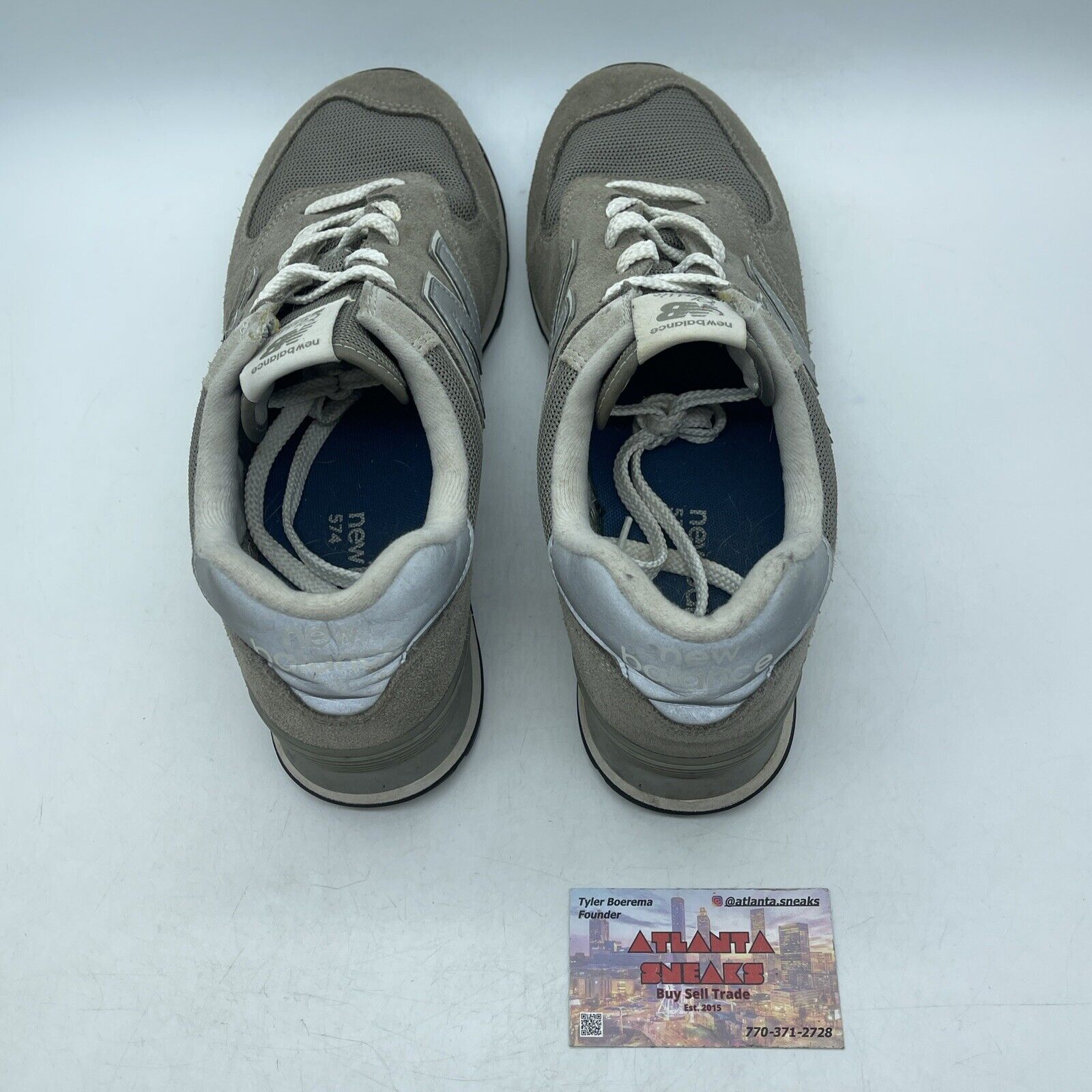 Size 12 - New Balance 574 Core Grey White Suede (ML574EGG)