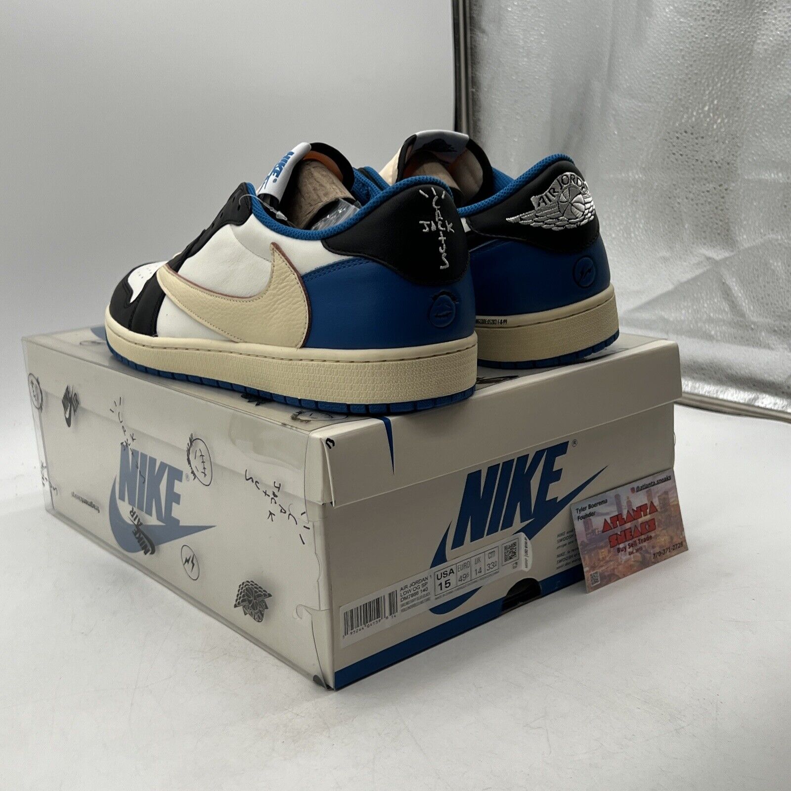 Size 15 - Jordan 1 Retro x Fragment Design x Travis Scott Low Blue (DM7866-140)