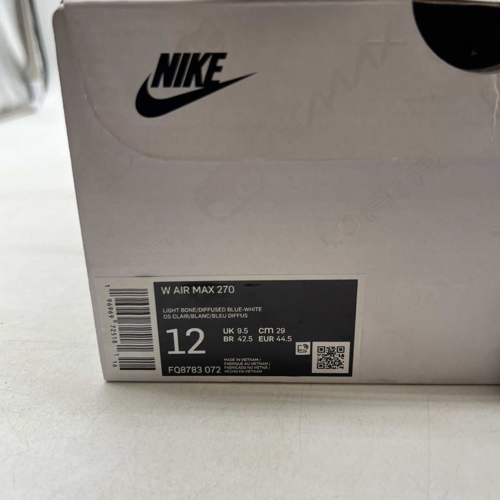 Size 12 - Nike Air Max 270 Light Bone Diffused Blue W (FQ8783-072)