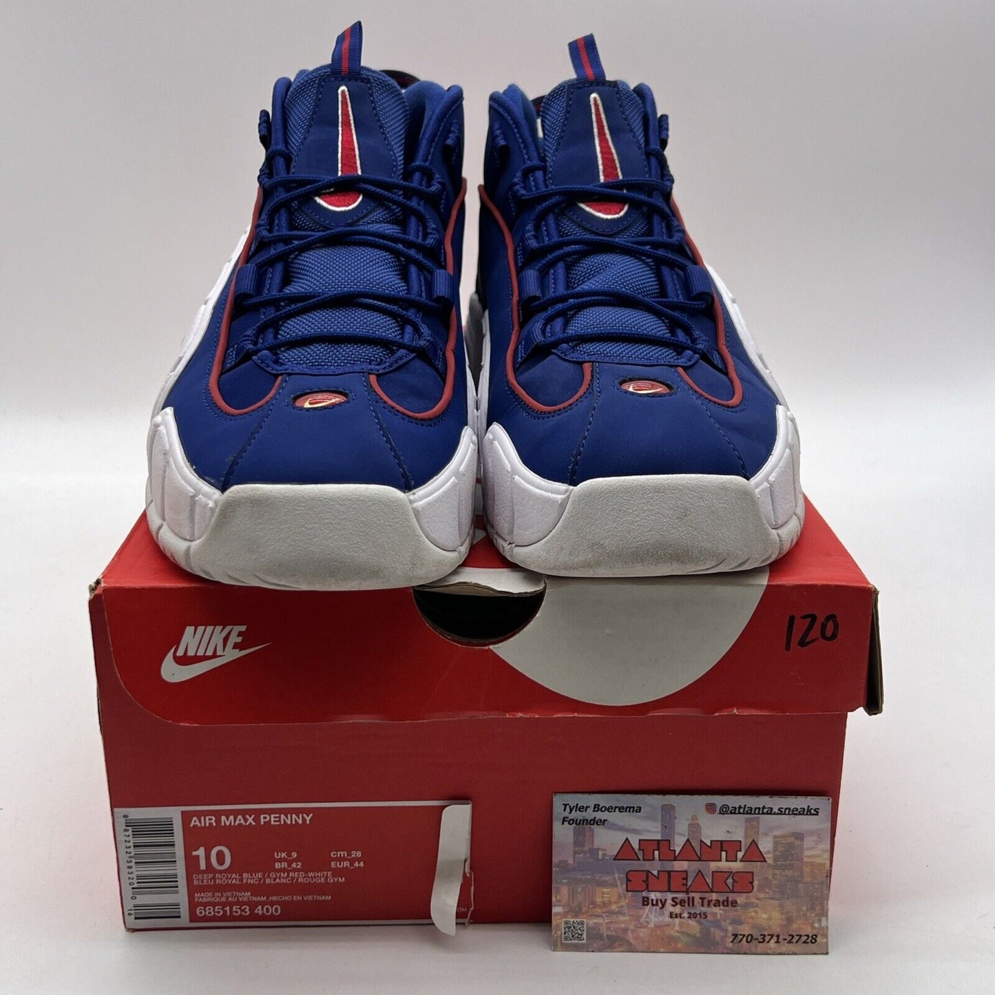 Size 10 - Nike Air Max Penny 1 Lil Penny Blue White Red Suede (685153-400)