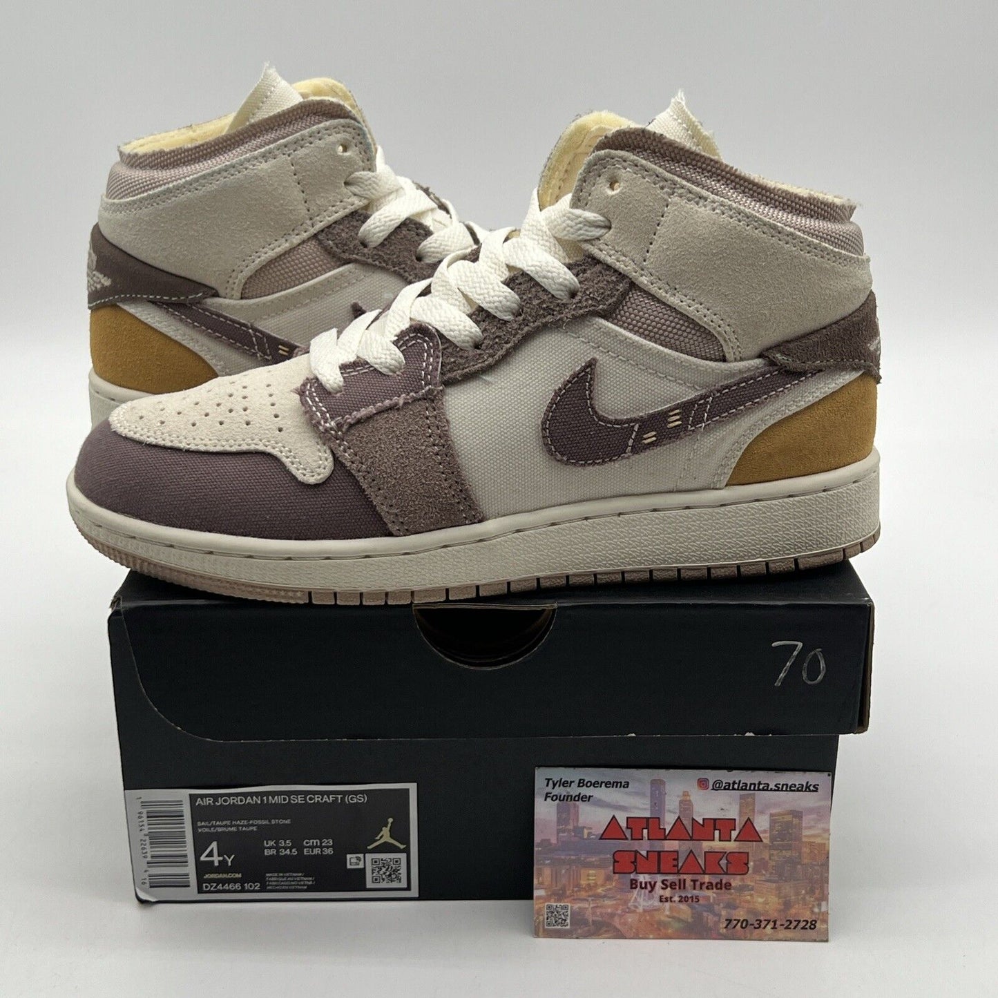 [DZ4466-102] Grade School Air Jordan RETRO 1 MID SE CRAFT 'TAUPE HAZE' (GS) SZ 4