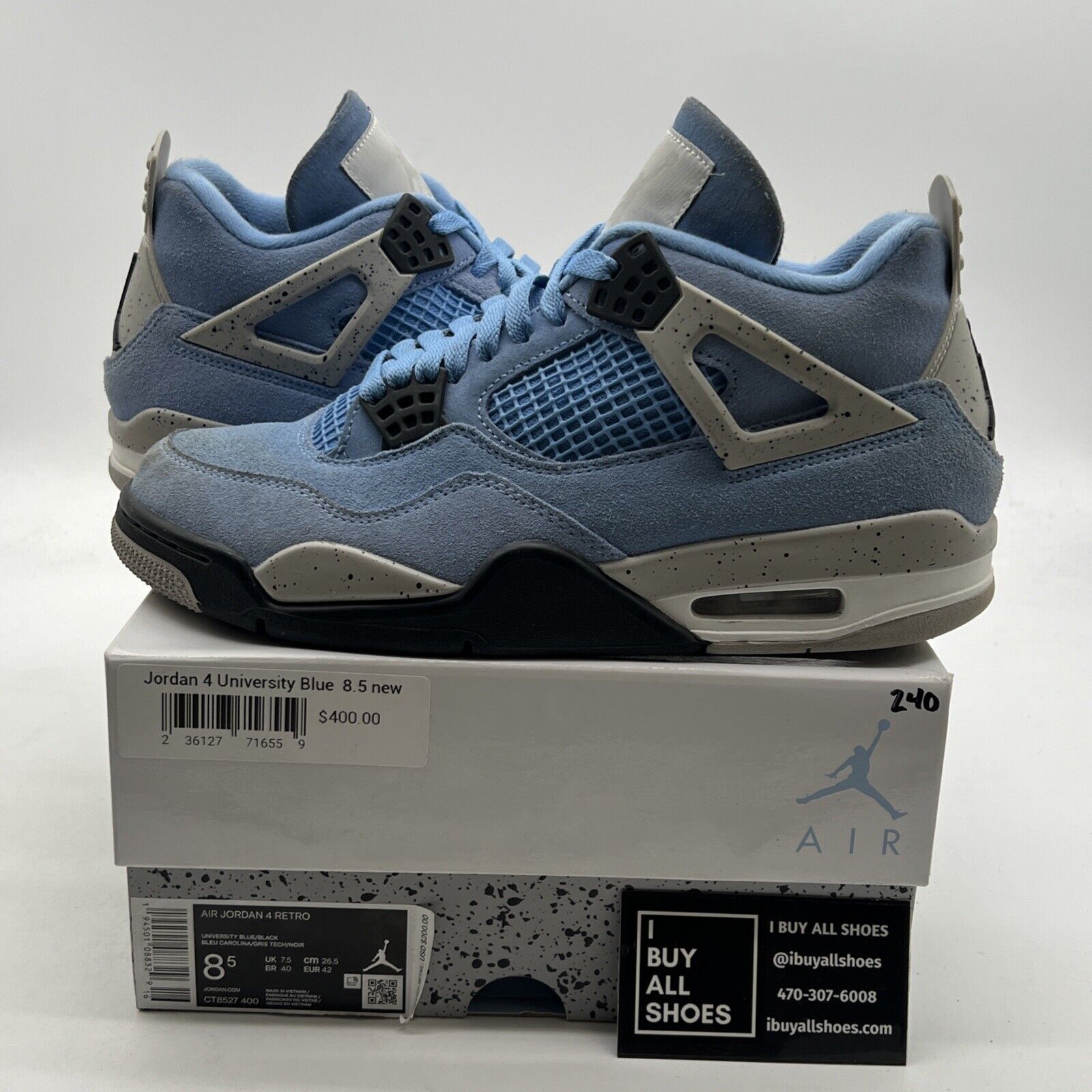 Size 8.5 - Air Jordan 4 Retro Mid University Blue (CT8527-400)