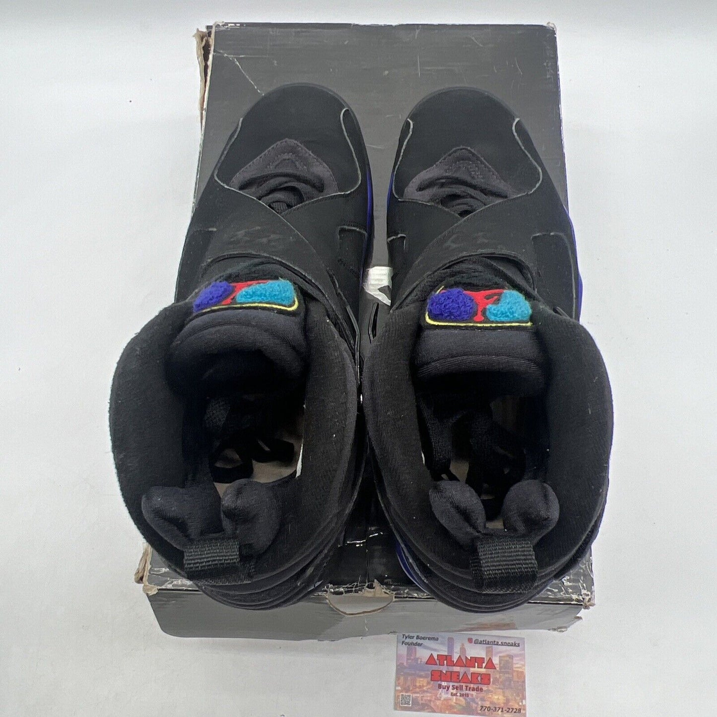 Size 10.5 - Air Jordan 8 Retro 2007 Aqua Purple Blue Suede (305381-041)