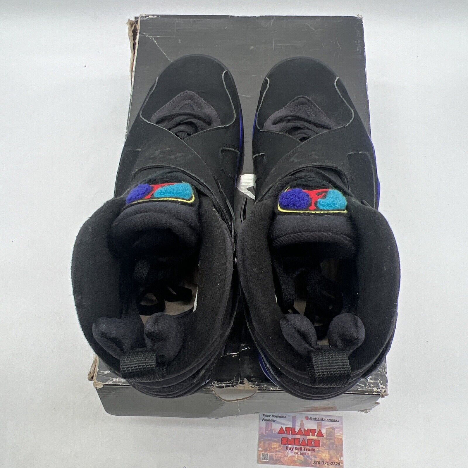 Size 10.5 - Air Jordan 8 Retro 2007 Aqua Purple Blue Suede (305381-041)