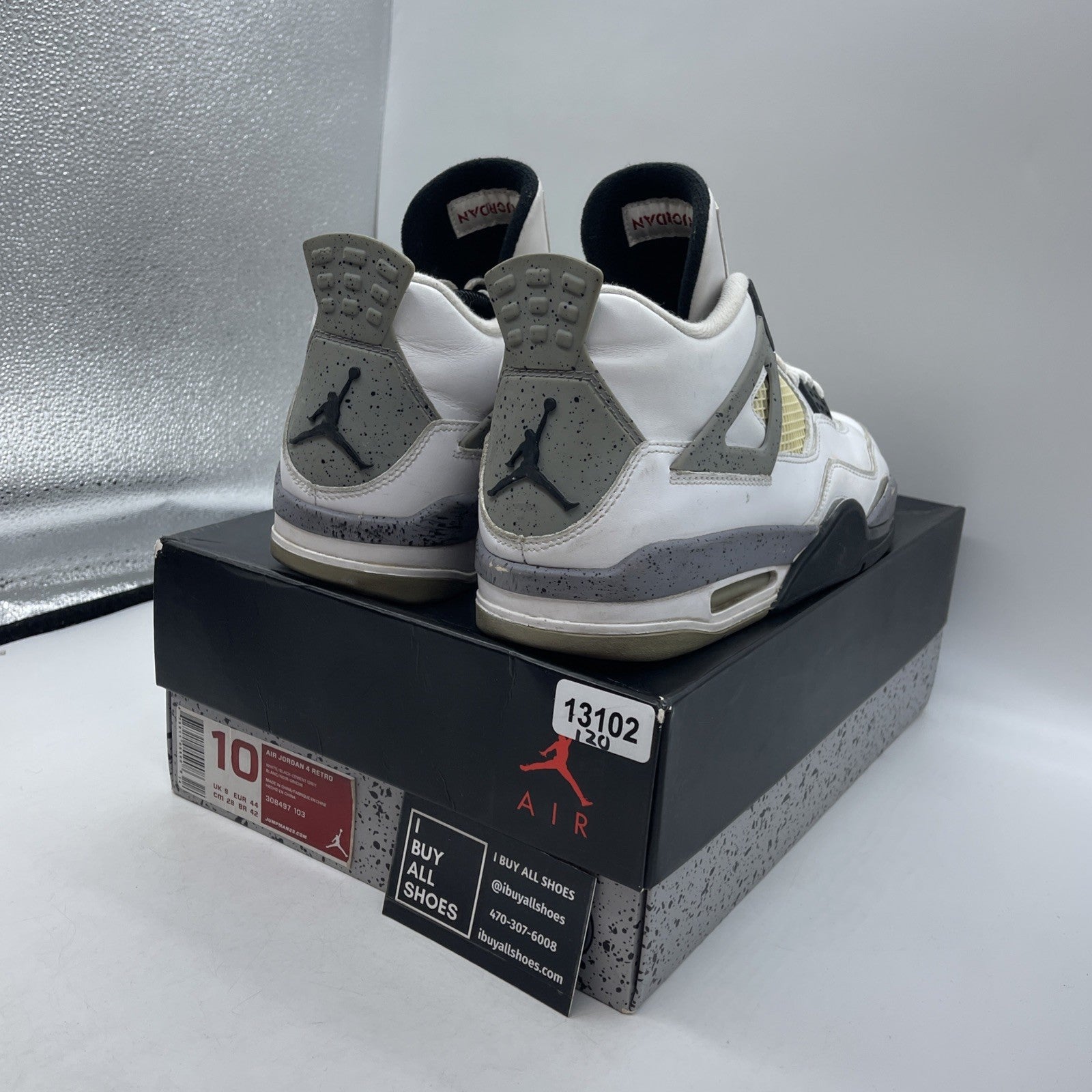 Size 10 - Air Jordan 4 Retro Cement 2012 (308497-103)