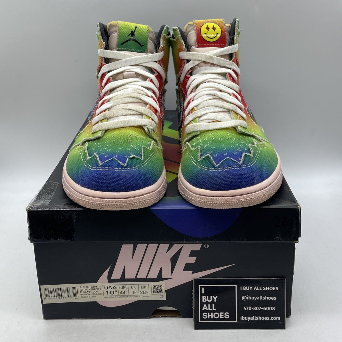 Size 10.5 - Air Jordan 1 Retro OG High x J Balvin Tie Dye (DC3481-900)