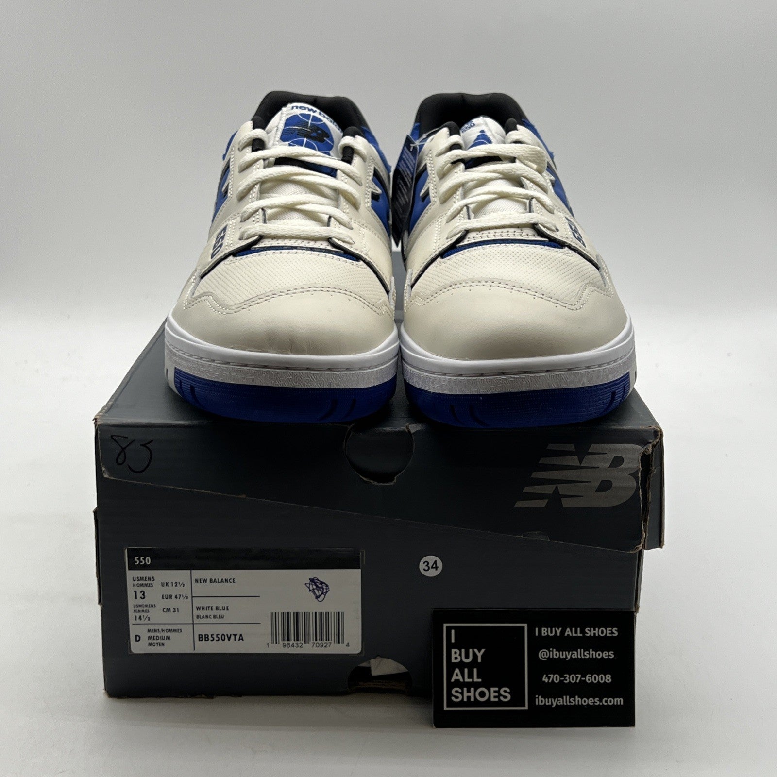 Size 13 - New Balance 550 Sea Salt Team Royal (BB550VTA)