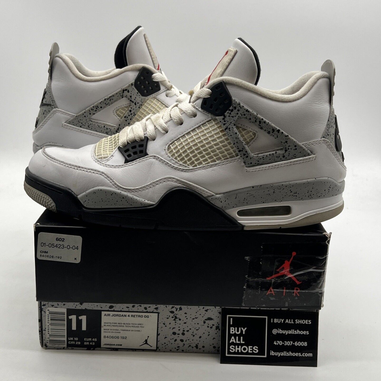 Size 11 - Air Jordan 4 Retro OG Mid White Cement (840606-192)