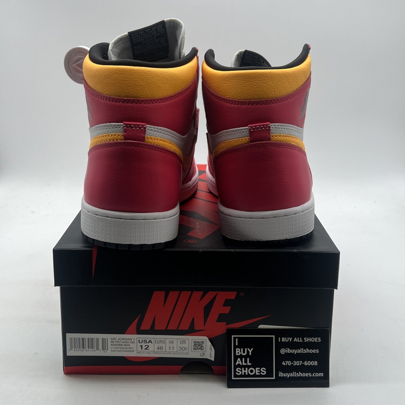 Size 12 - Air Jordan 1 Retro High OG Light Fusion Red 2021 (555088-603)