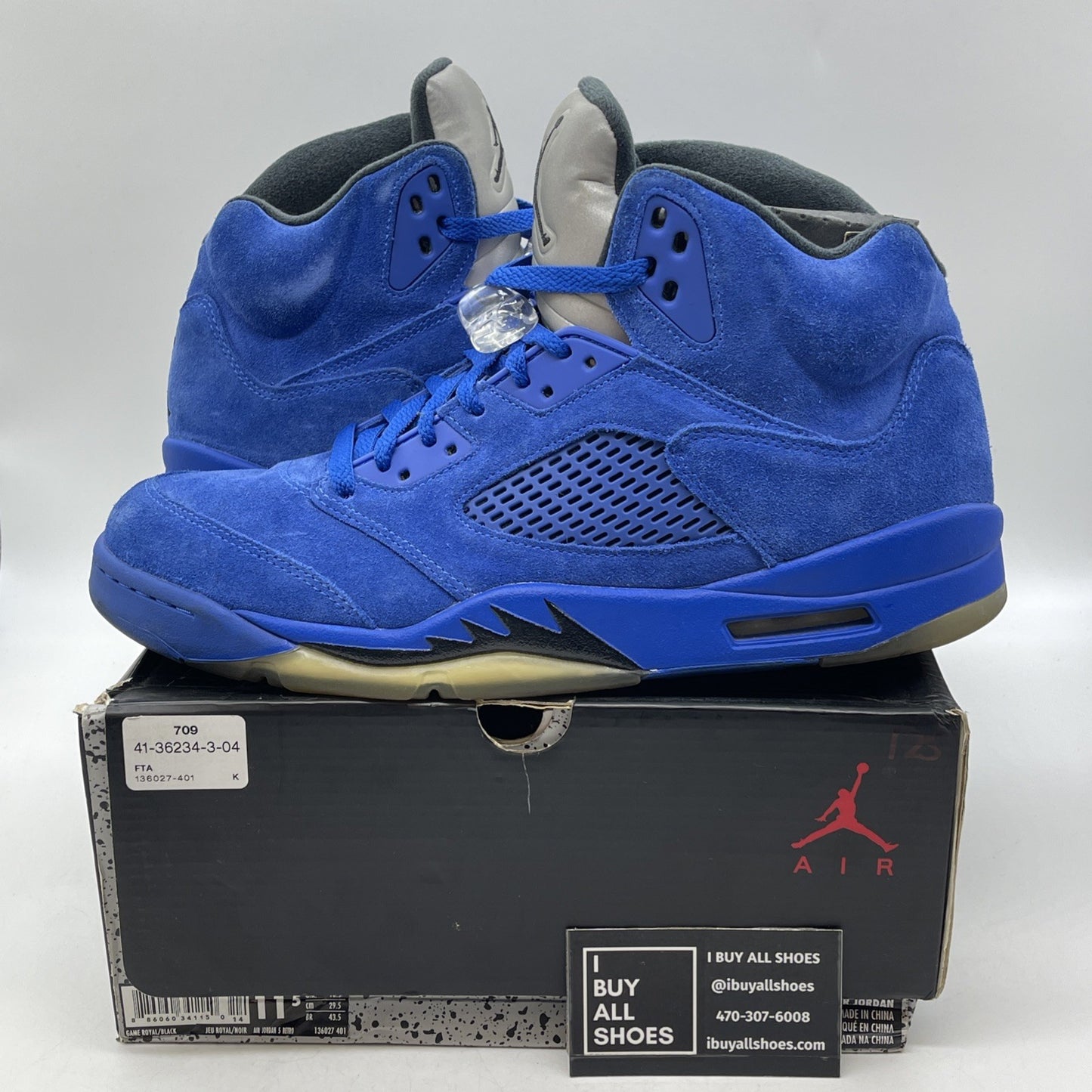 Size 11.5 - Air Jordan 5 Retro Blue Suede (136027-401)