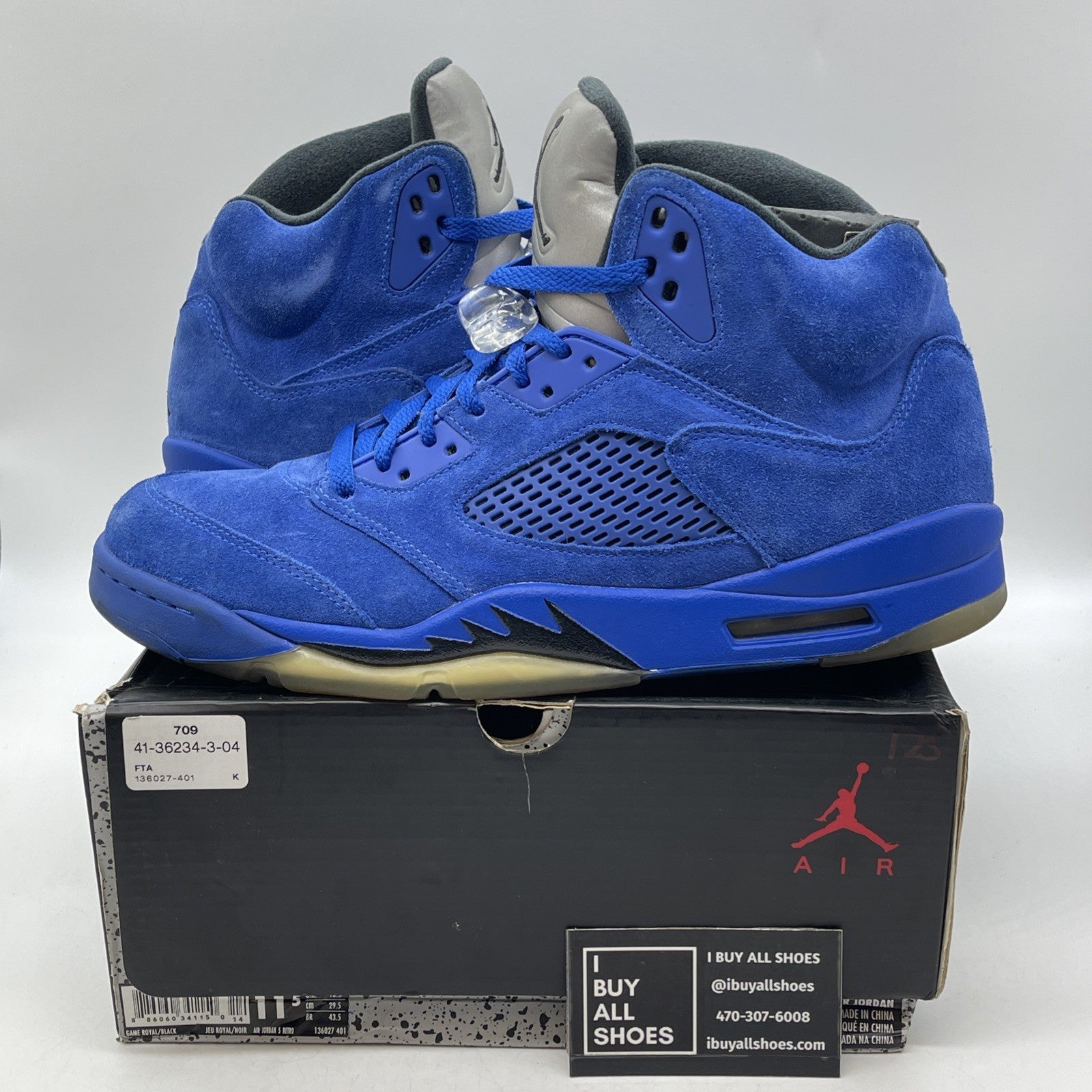 Size 11.5 - Air Jordan 5 Retro Blue Suede (136027-401)