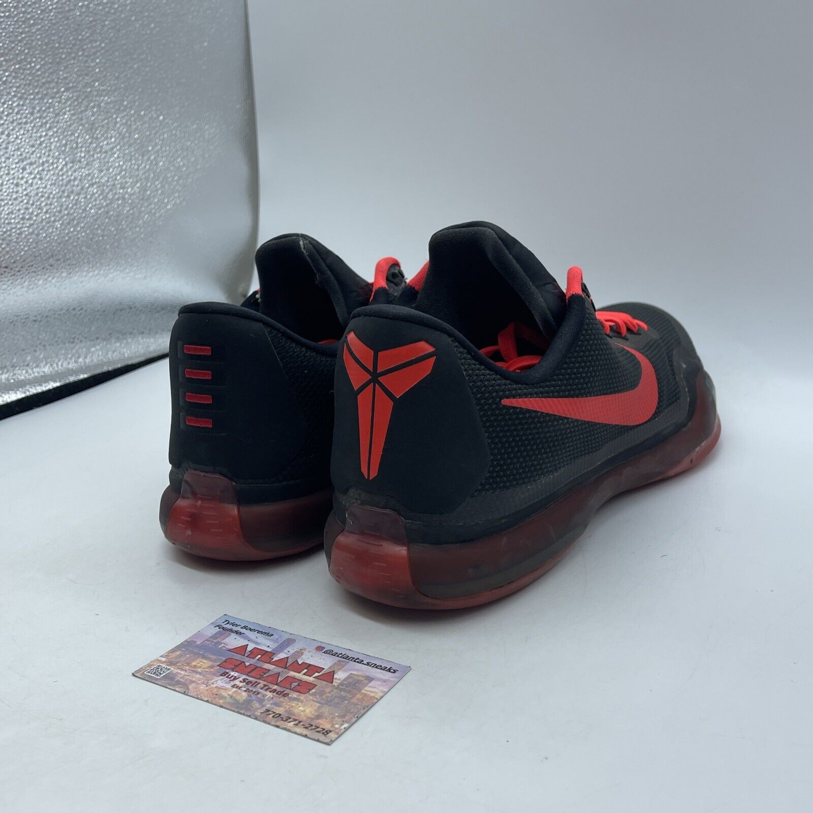 Size 12.5 - Nike Kobe 10 Bright Crimson Red Black Suede Leather (705317-060)