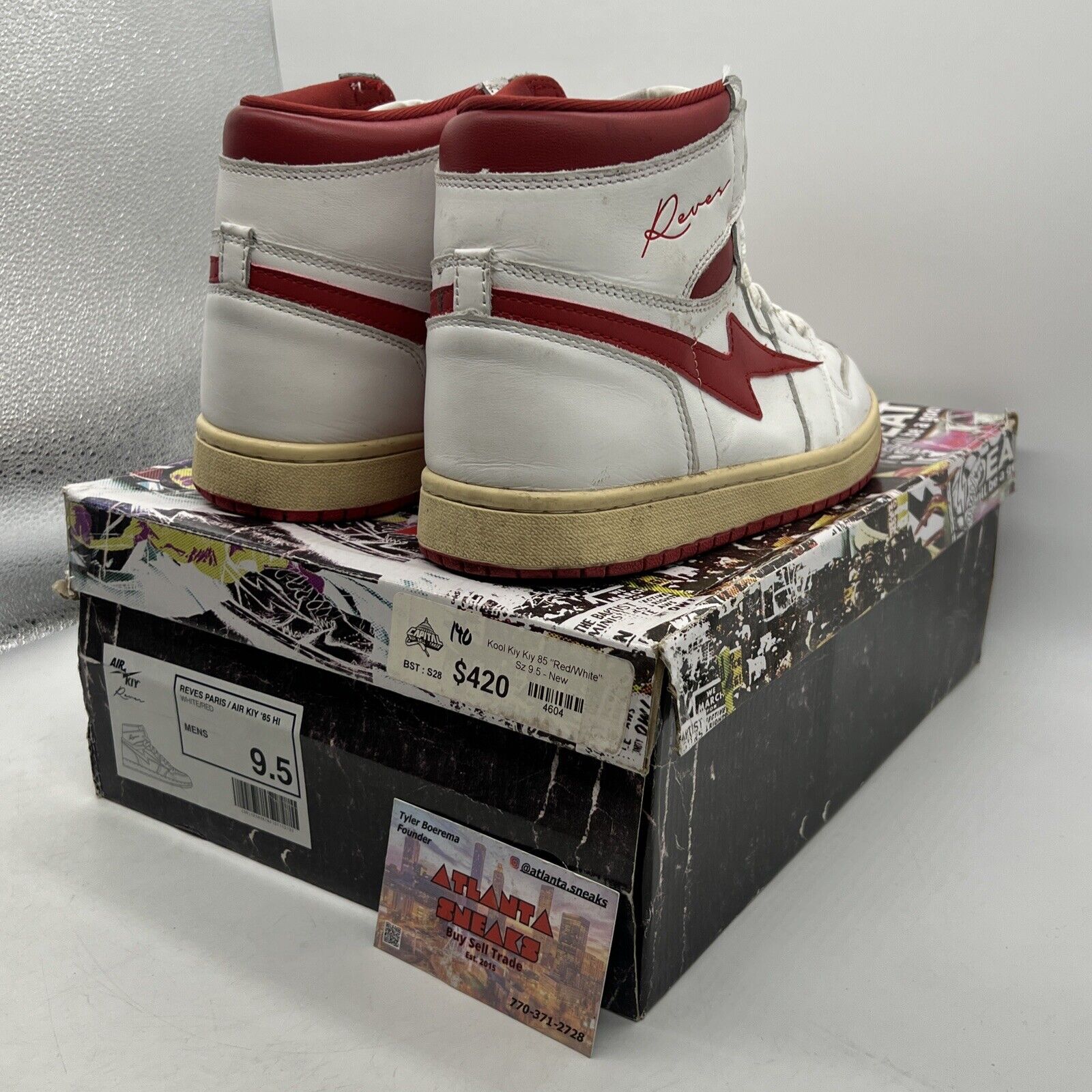 Air Kiy and Reves Paris Size 9.5 White and Red Leather