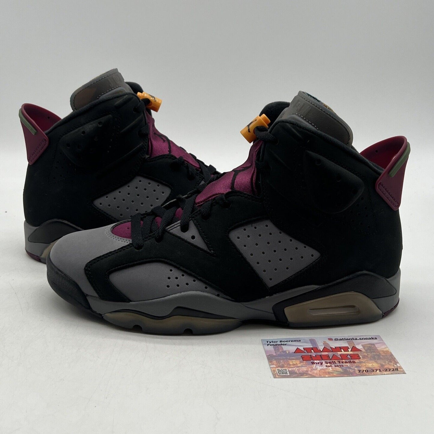 Size 8.5 - Jordan 6 Bordeaux Black Grey Yellow Suede Maroon (CT8529-063)