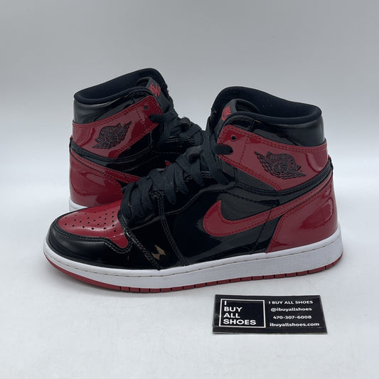 Size 8.5 - Jordan 1 Retro OG High Patent Bred Red Black (555088-063)