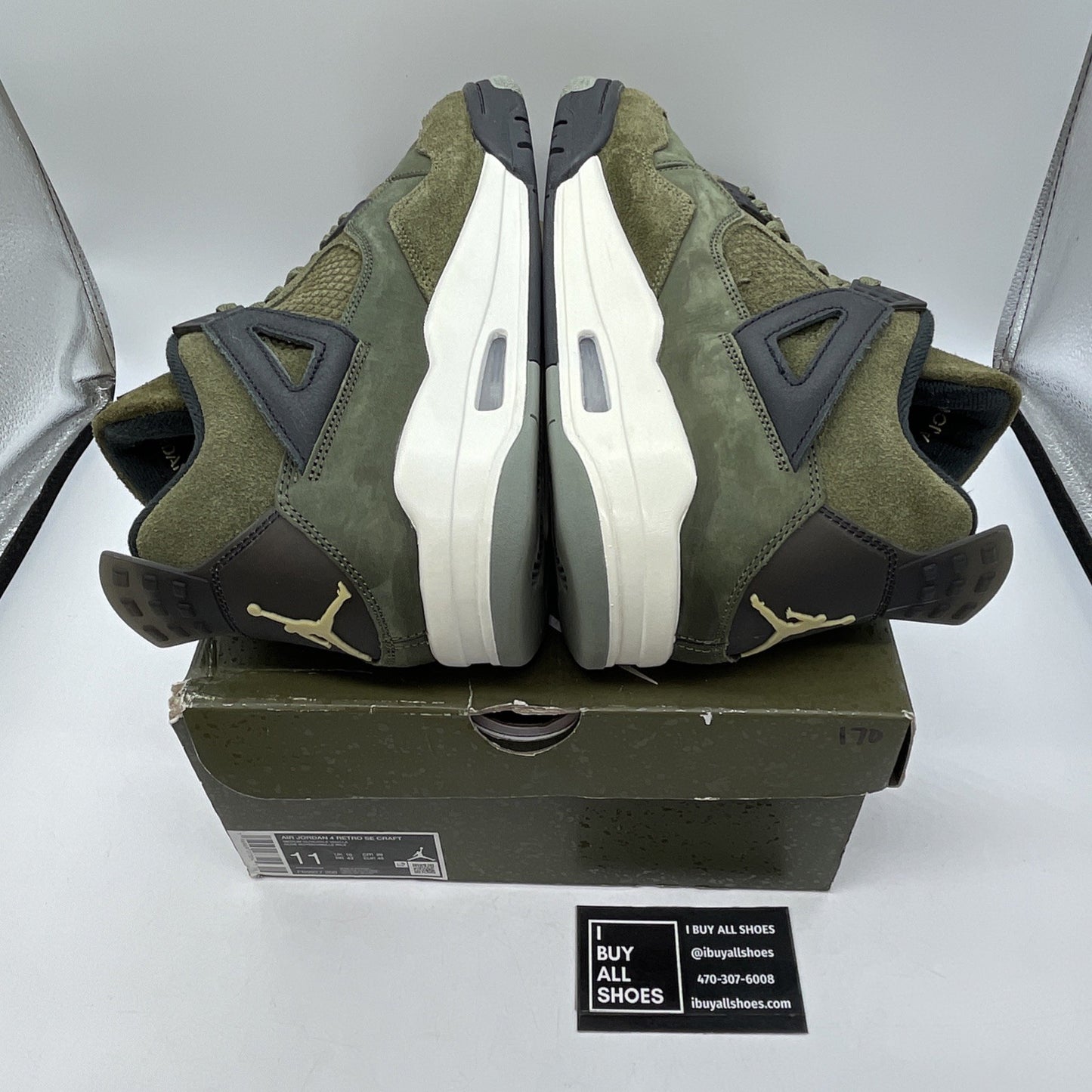 Size 11 - Jordan 4 SE Retro Low Craft Olive Green Black Suede (FB9927-200)