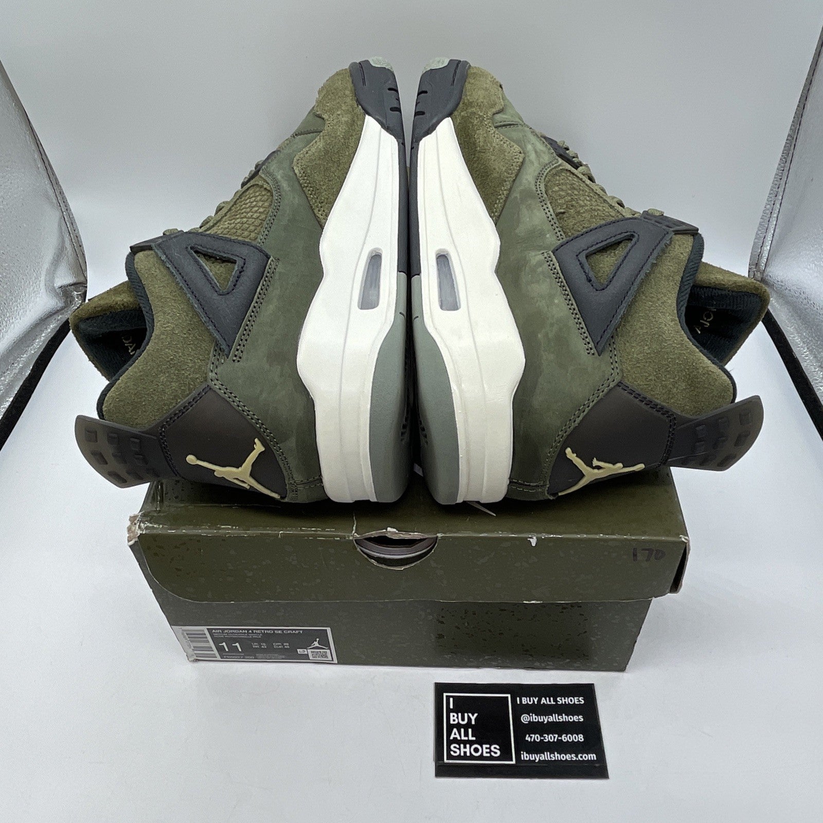 Size 11 - Jordan 4 SE Retro Low Craft Olive Green Black Suede (FB9927-200)