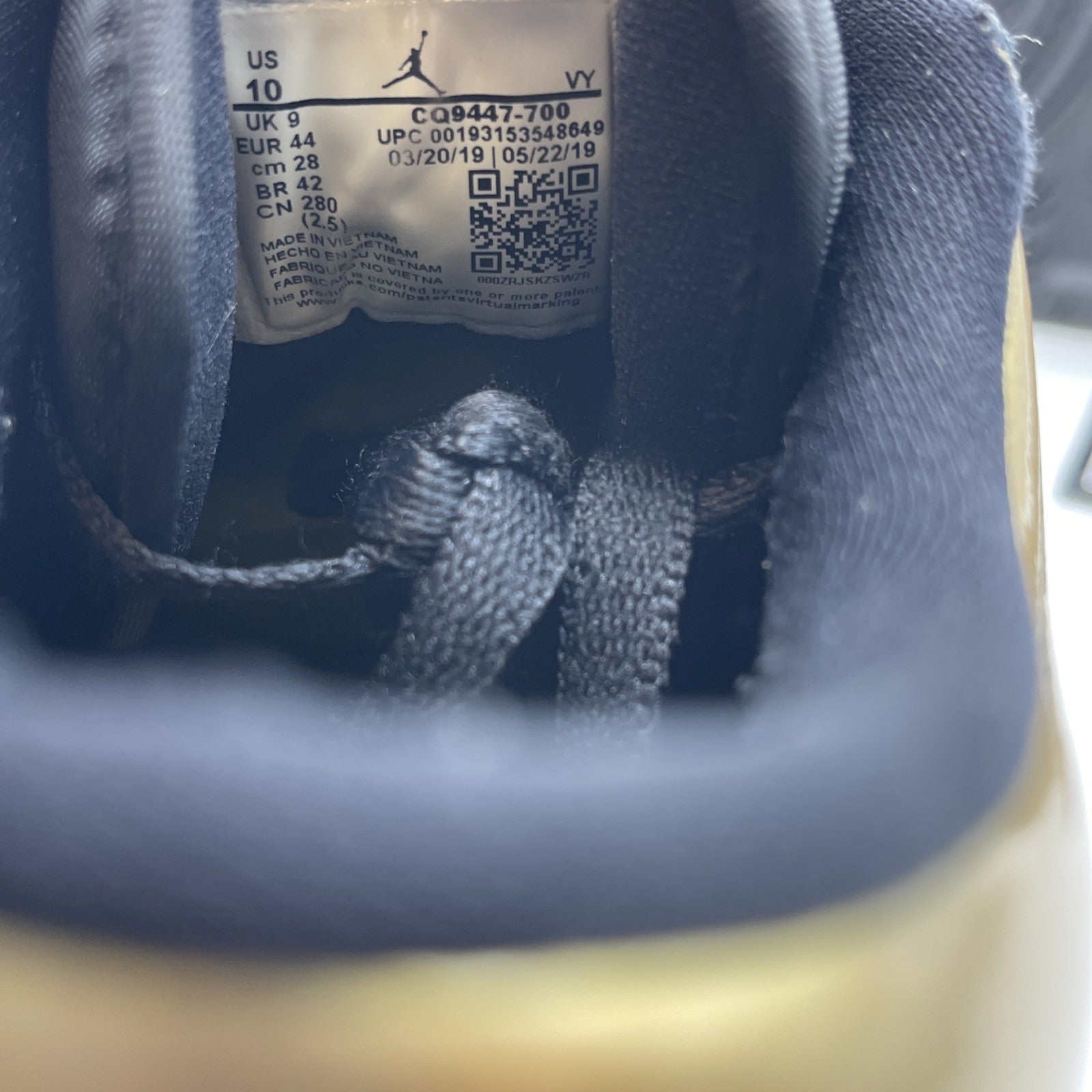 Size 10 - Air Jordan 1 Low Gold Toe Black White Leather (CQ9447-700)