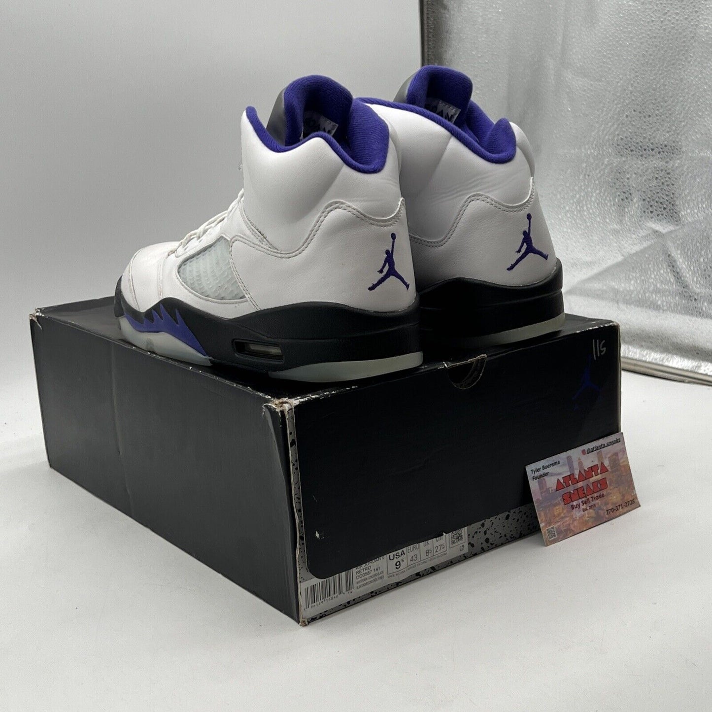 Size 9.5 - Jordan 5 Concord 2022 Black White Leather (DD0587-141)