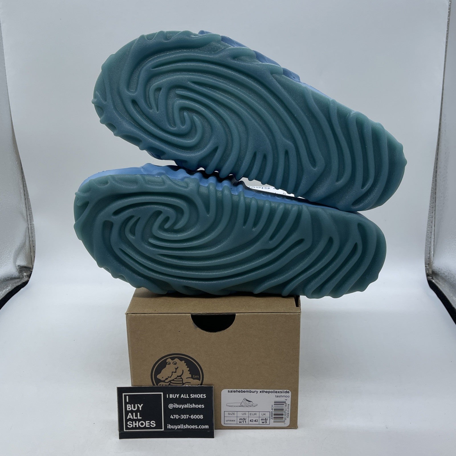 Size 11 - SALEHE BEMBURY X POLLEX SLIDES Blue Rubber (208685-4OH)