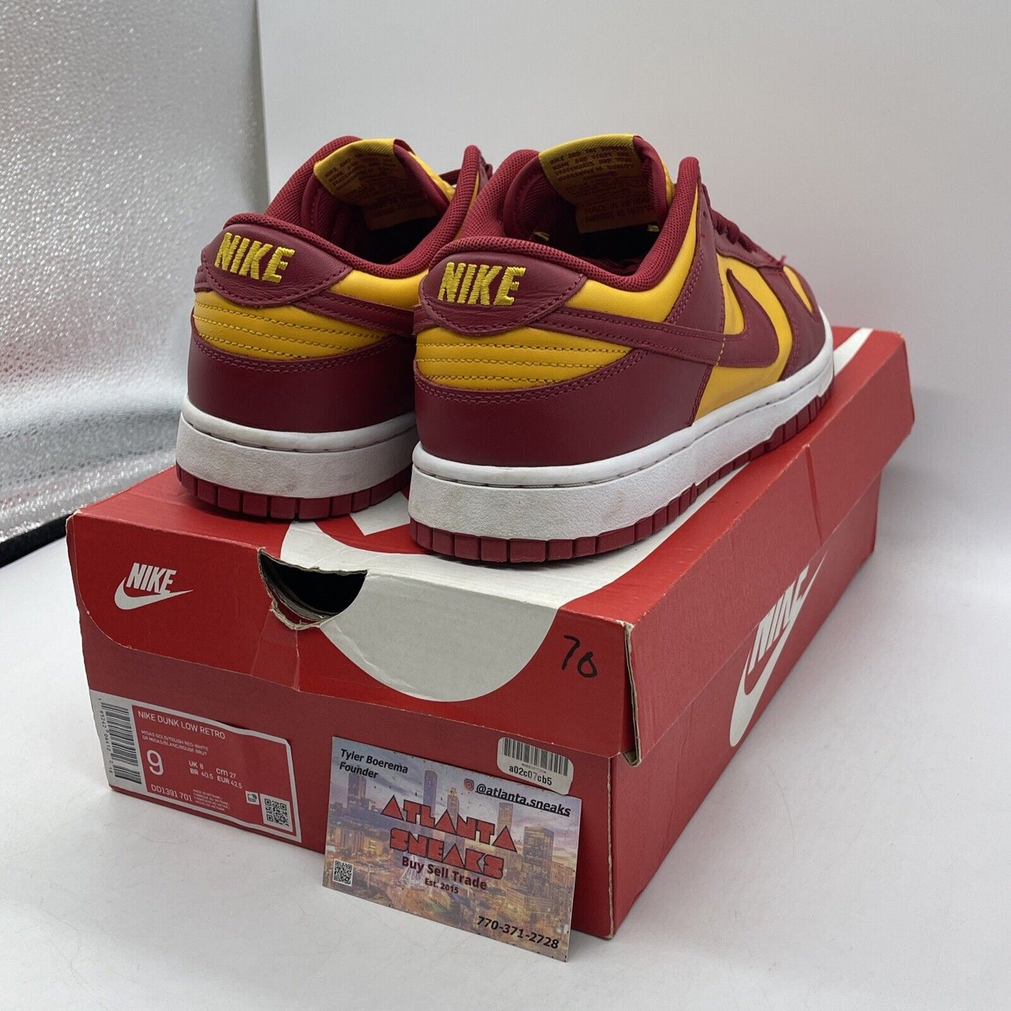 Size 9 - Nike Dunk Low USC - Red Yellow White Leather (DD1391-701)