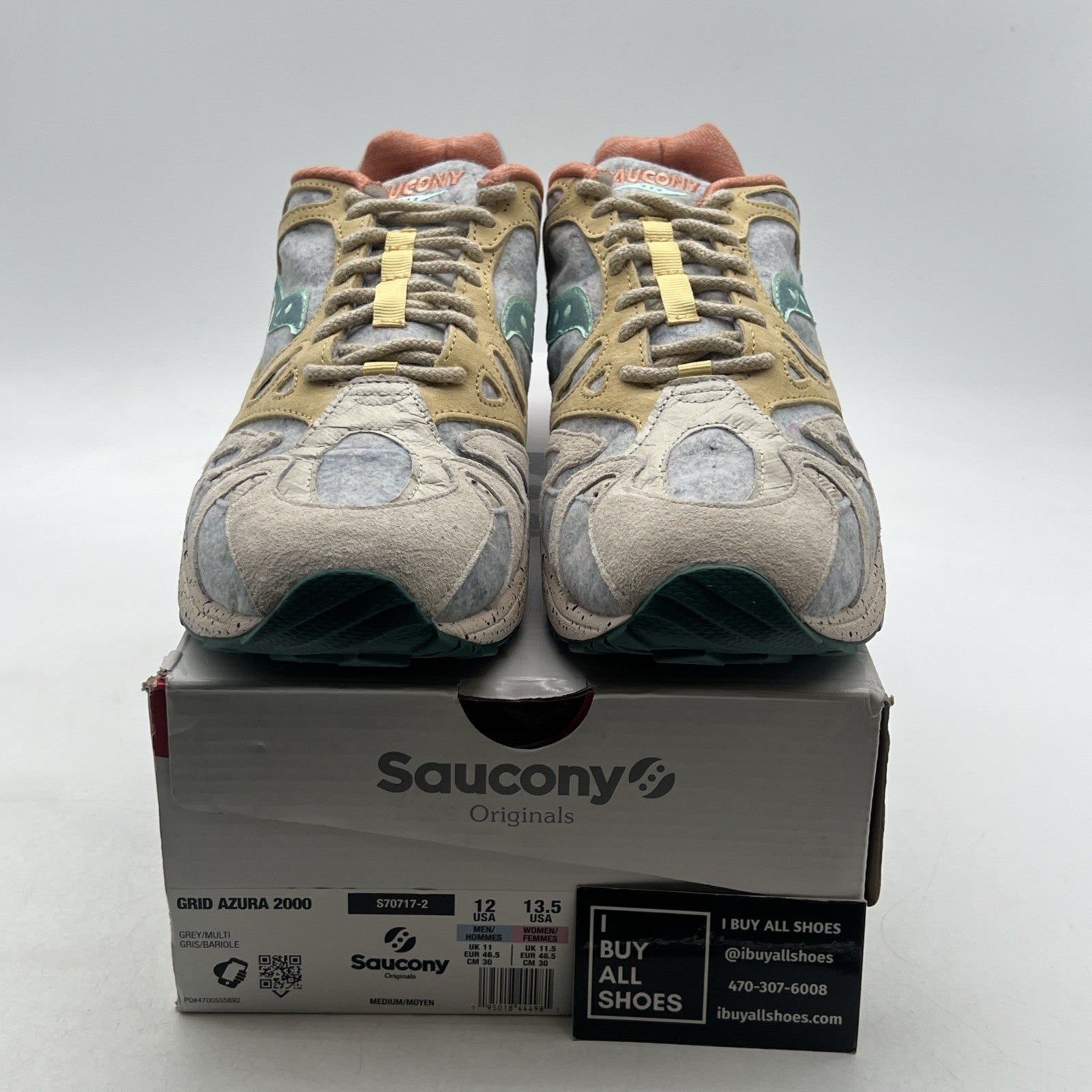 Size 12 - Saucony Grid Azura 2000 Felt 'Grey/Multi' (S70717-2)