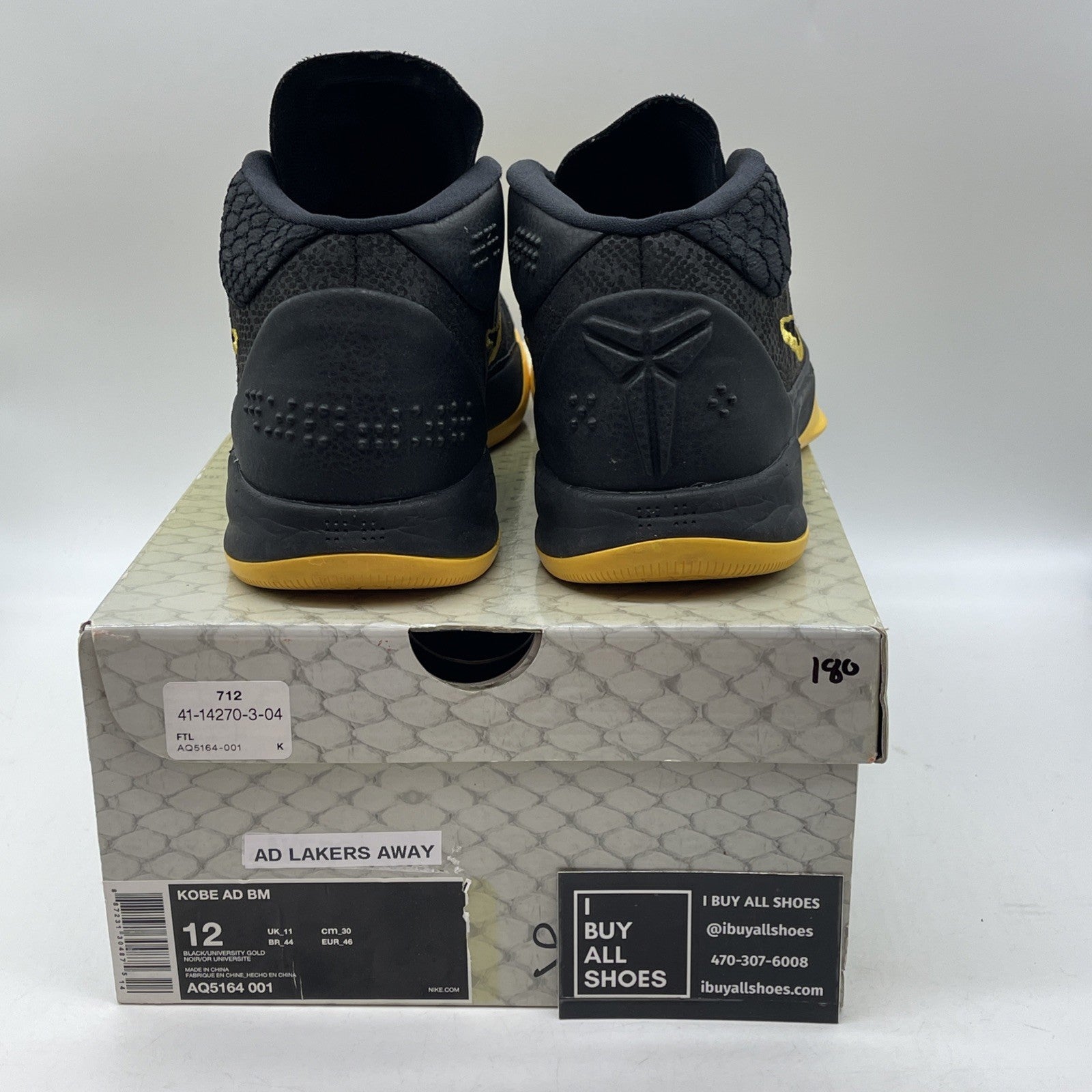 Size 12 - Nike Kobe A.D. BM Mid City Edition Black Yellow Suede (AQ5164-001)