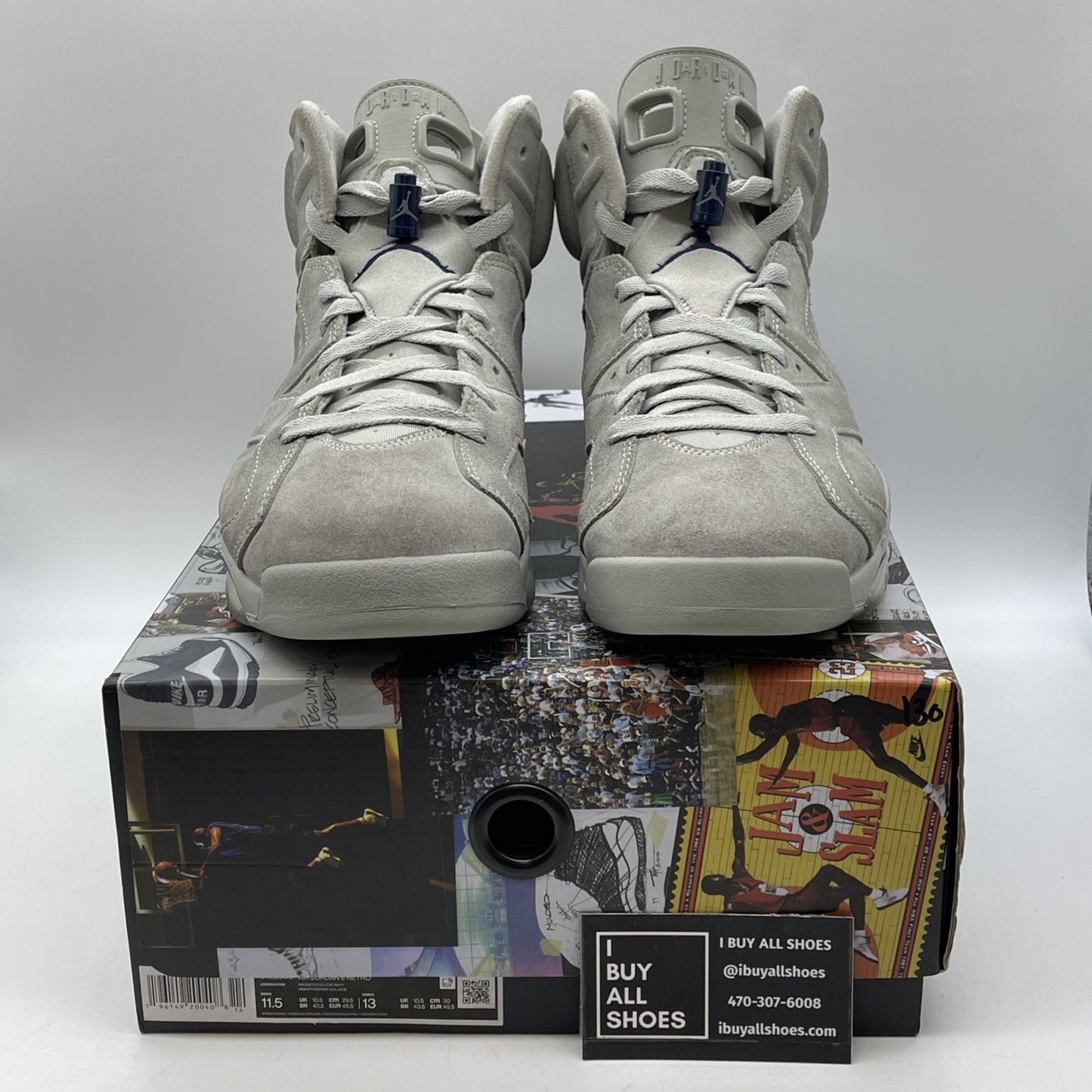 Size 11.5 - Jordan 6 Retro Mid Georgetown Blue Grey Suede (CT8529-012)