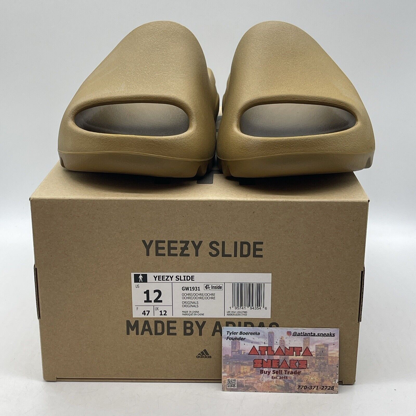 Size 12 - adidas Yeezy Slide 'Ochre' Brown Rubber (GW1931)