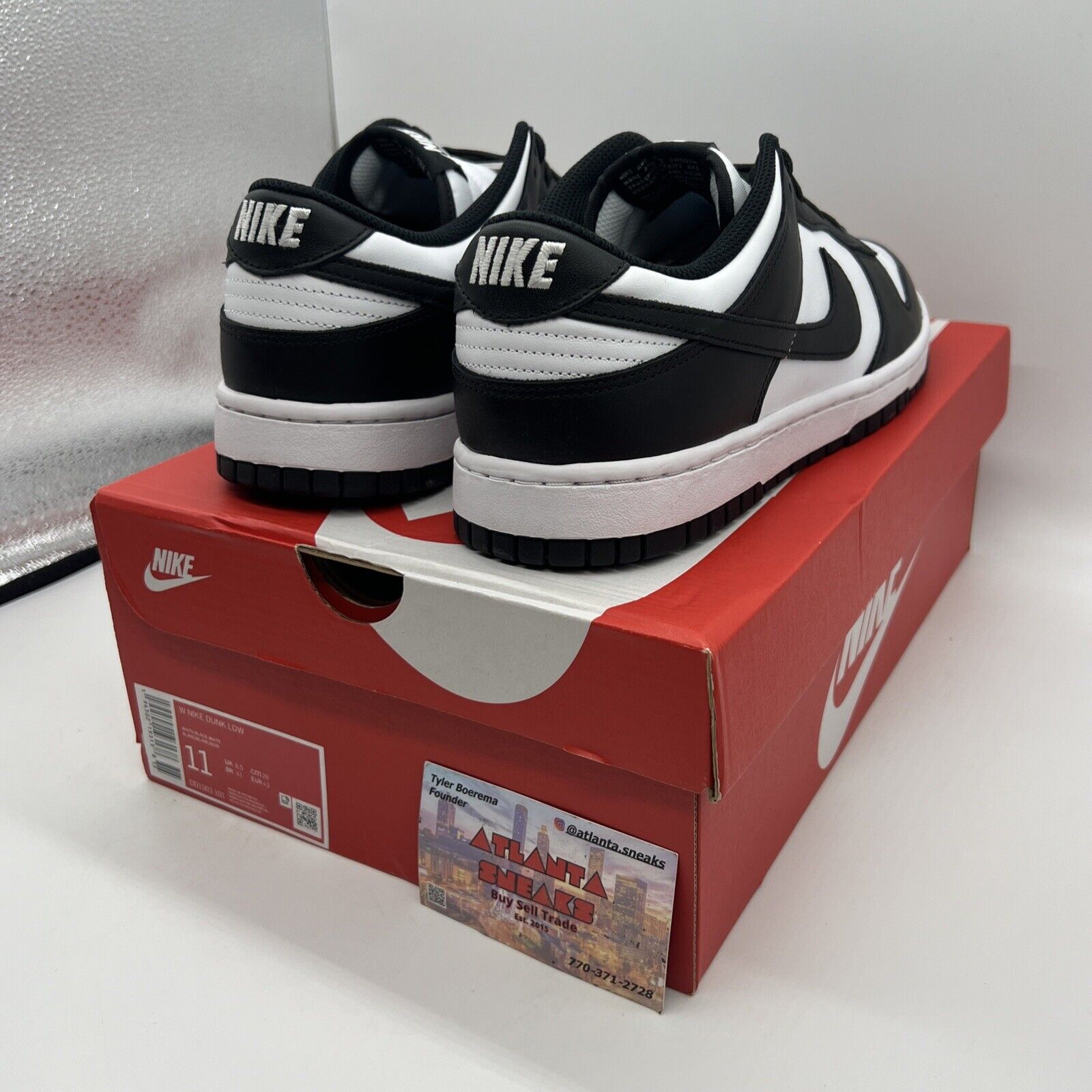 Size 11 - Nike Dunk Low Black White W Brand New Og All