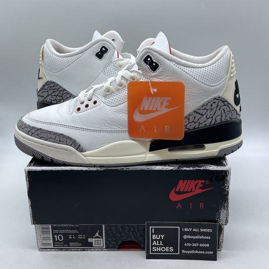 Size 10 - Jordan 3 Retro Mid White Cement Reimagined Grey Suede (DN3707-100)