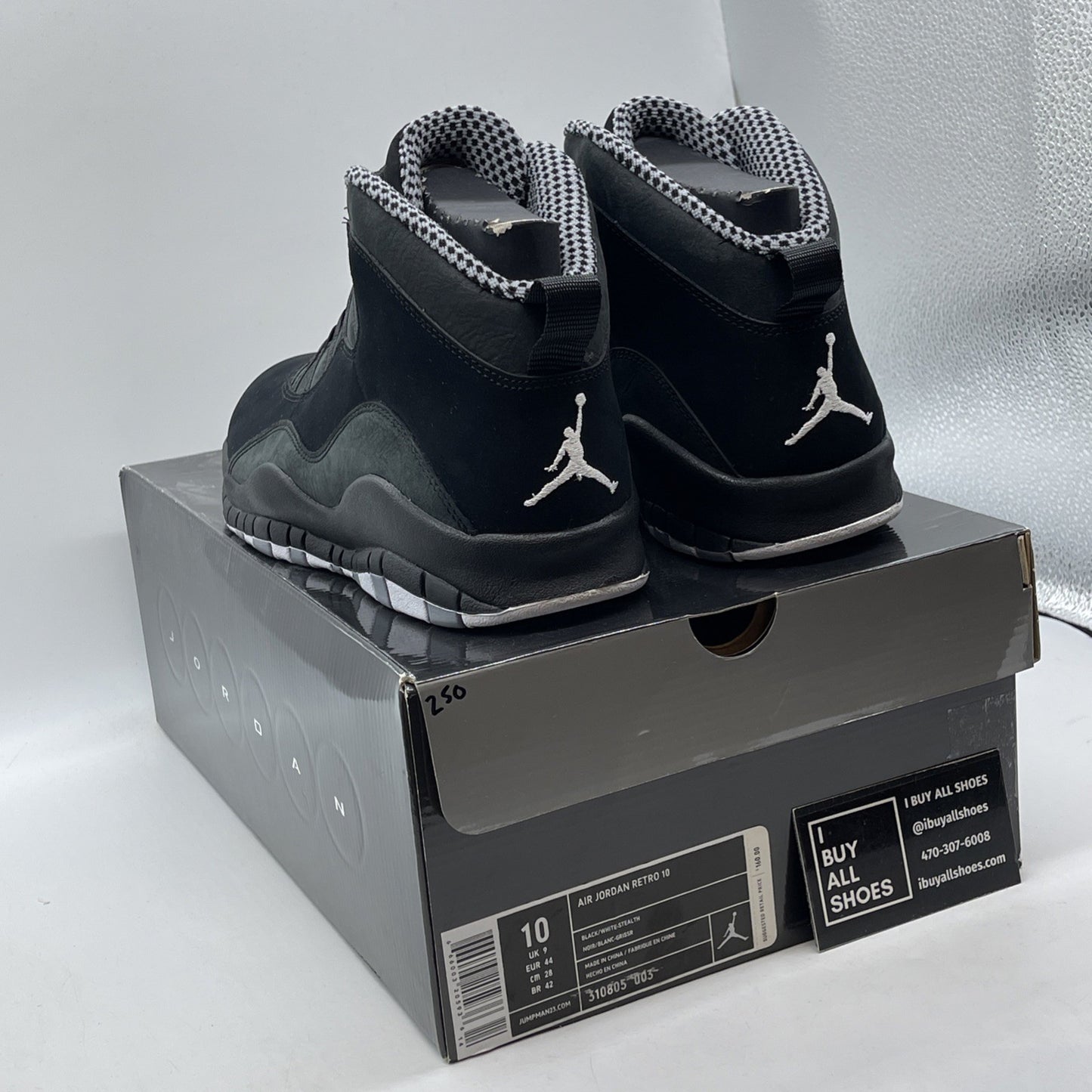 Size 10 - Air Jordan 10 Retro Stealth Black Suede (310805-003)