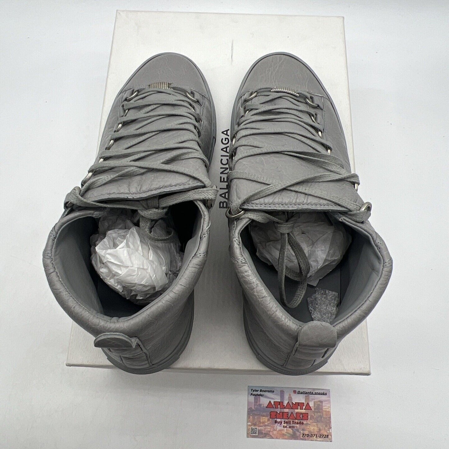Size 8 - Balenciaga Arena Iron Grey High Top (341760-WAD40-1414)