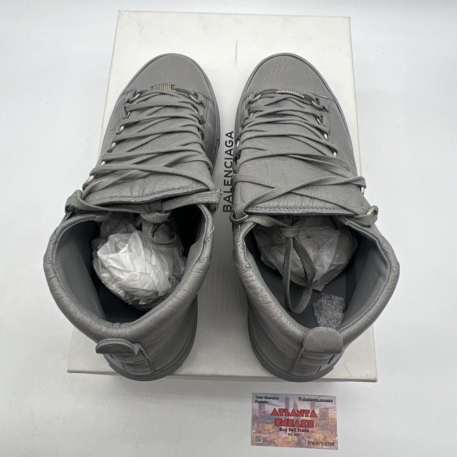 Size 8 - Balenciaga Arena Iron Grey High Top (341760-WAD40-1414)