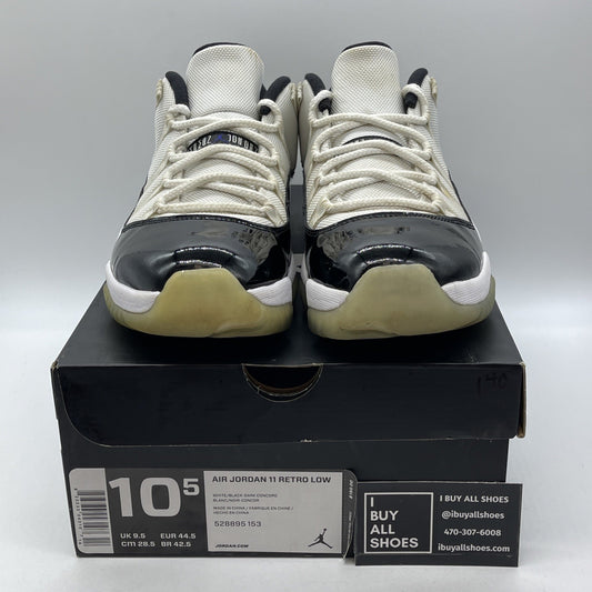 Size 10.5 - Air Jordan 11 Retro Low Concord Black White Leather (528895-153)